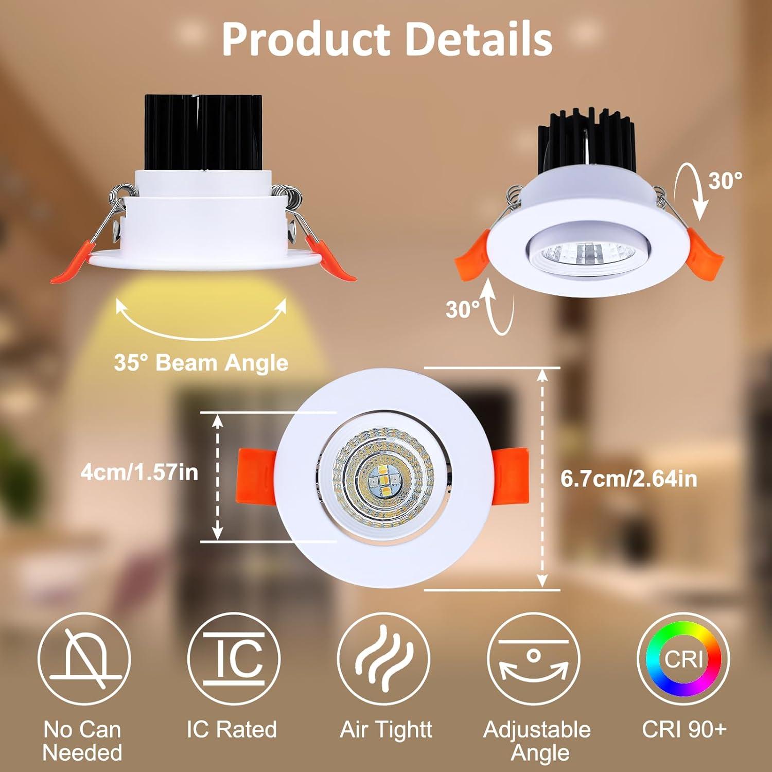 Downlight LED empotrado inteligente inShareplus 5W RGB 6 unidades