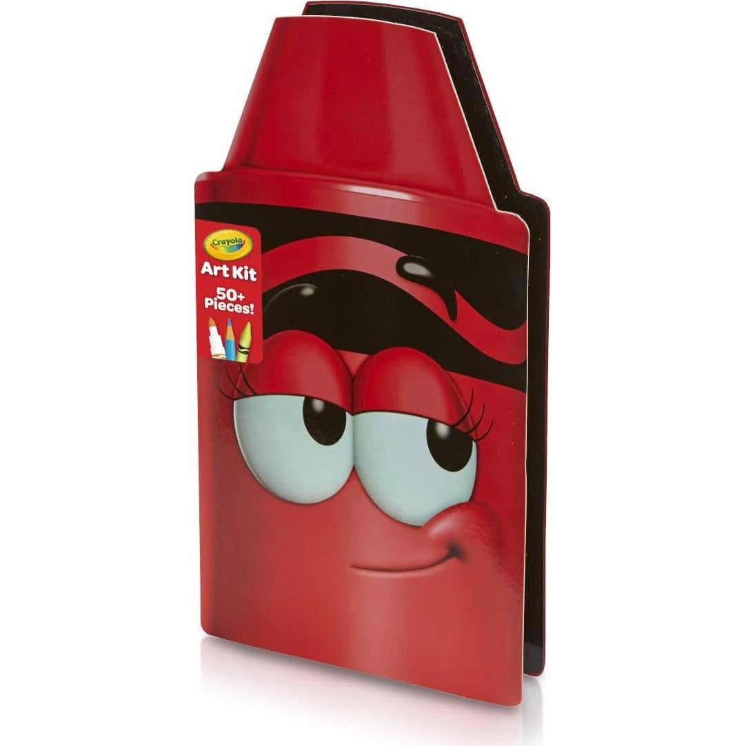 Tip 50 Piece Art Kit, Scarlet Art Gift for Kids 5 & Up, Includes Crayons, Pip-Squeaks Markers, Colored Pencils, Paper Sheets & Dual-Purpose Sharpener in Tip Character Travel Case