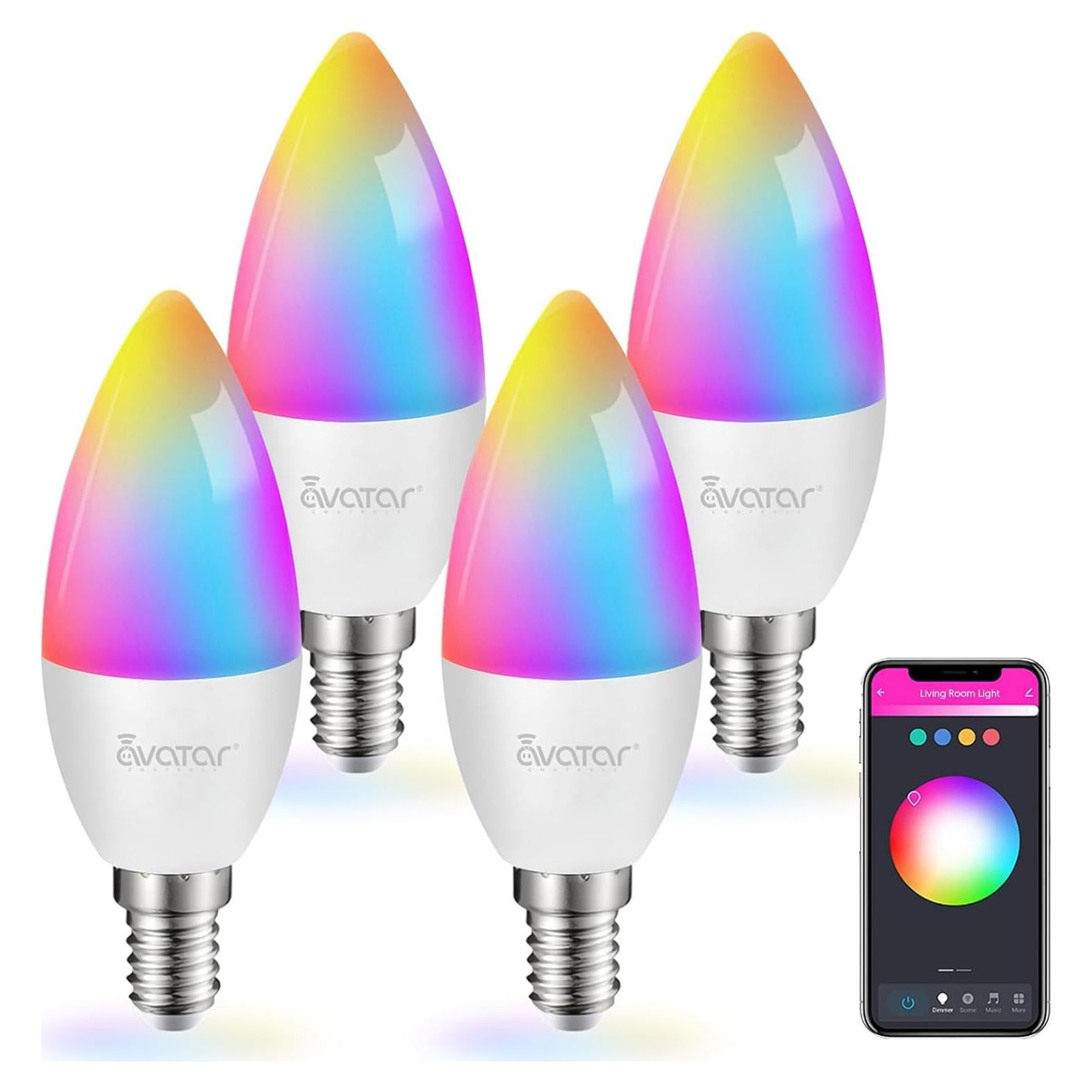 Paquete de 4 Bombillas LED Inteligentes E12 Avatar Controls 5W