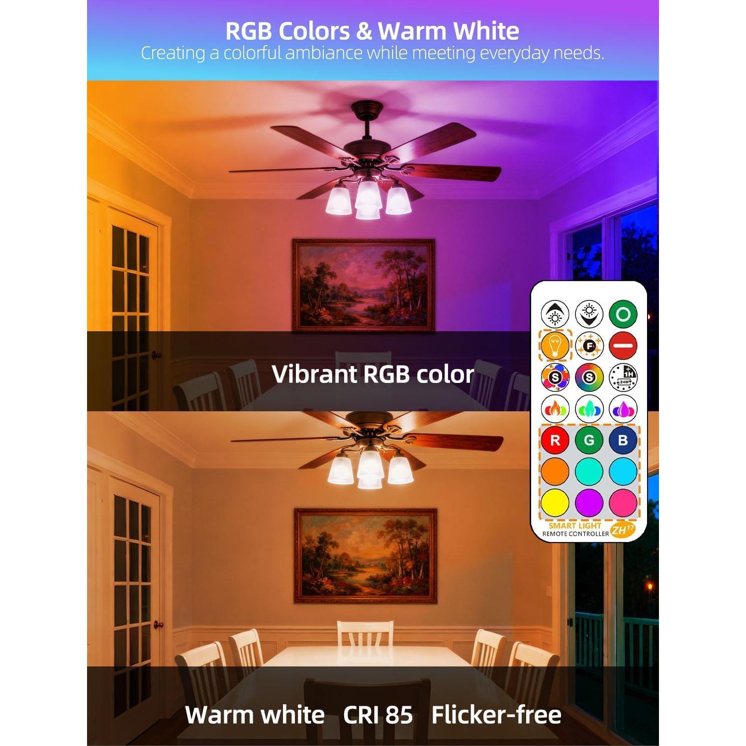 Bombilla LED iLC 12W RGB Control Remoto 2700K Paquete de 2