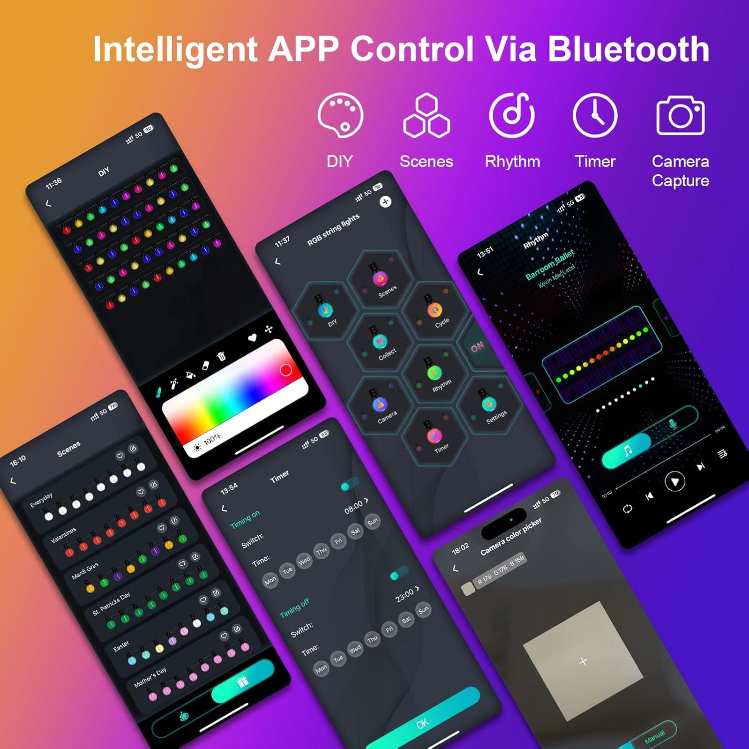 Guirnalda de Luces LED 10m SuperRGB 50 Luces RGB Control Remoto