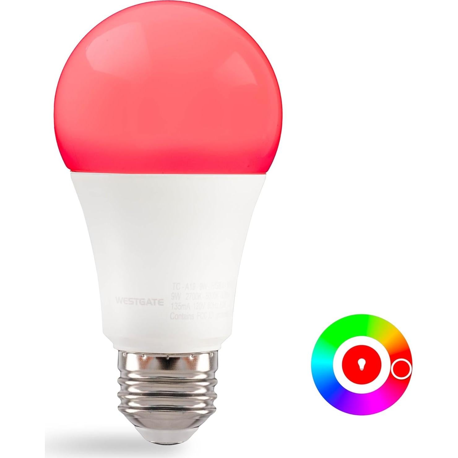 Bombilla LED Inteligente Westgate A19 E26 9W RGBW WiFi