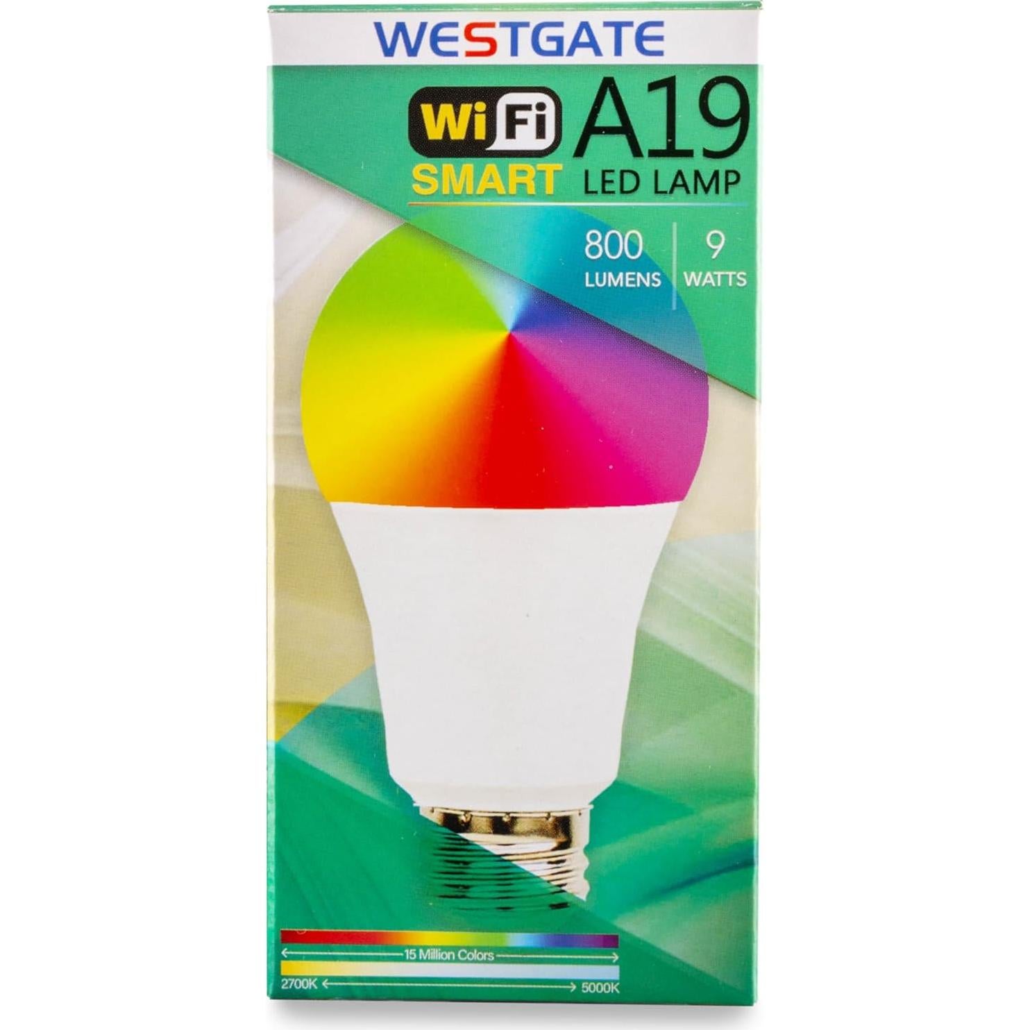 Bombilla LED Inteligente Westgate A19 E26 9W RGBW WiFi