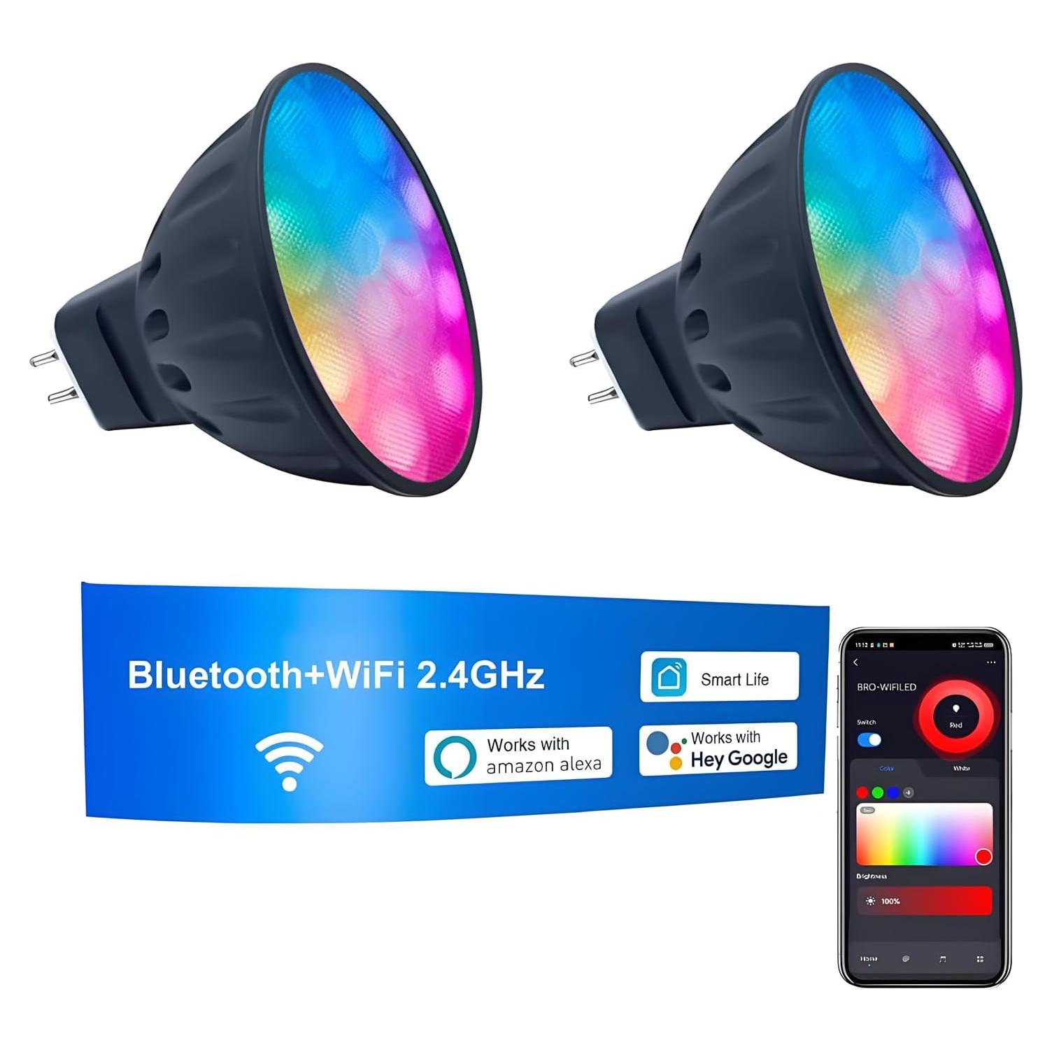 Bombillas LED MR16 WiFi Dimmables Makergroup 12V 2-Pack