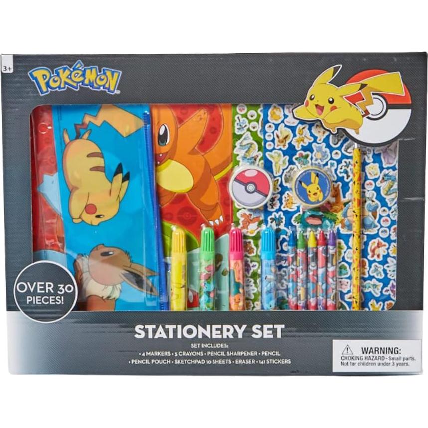 Conjunto de Arte Pokemon 30 Pzs. con Pegatinas y Lápices