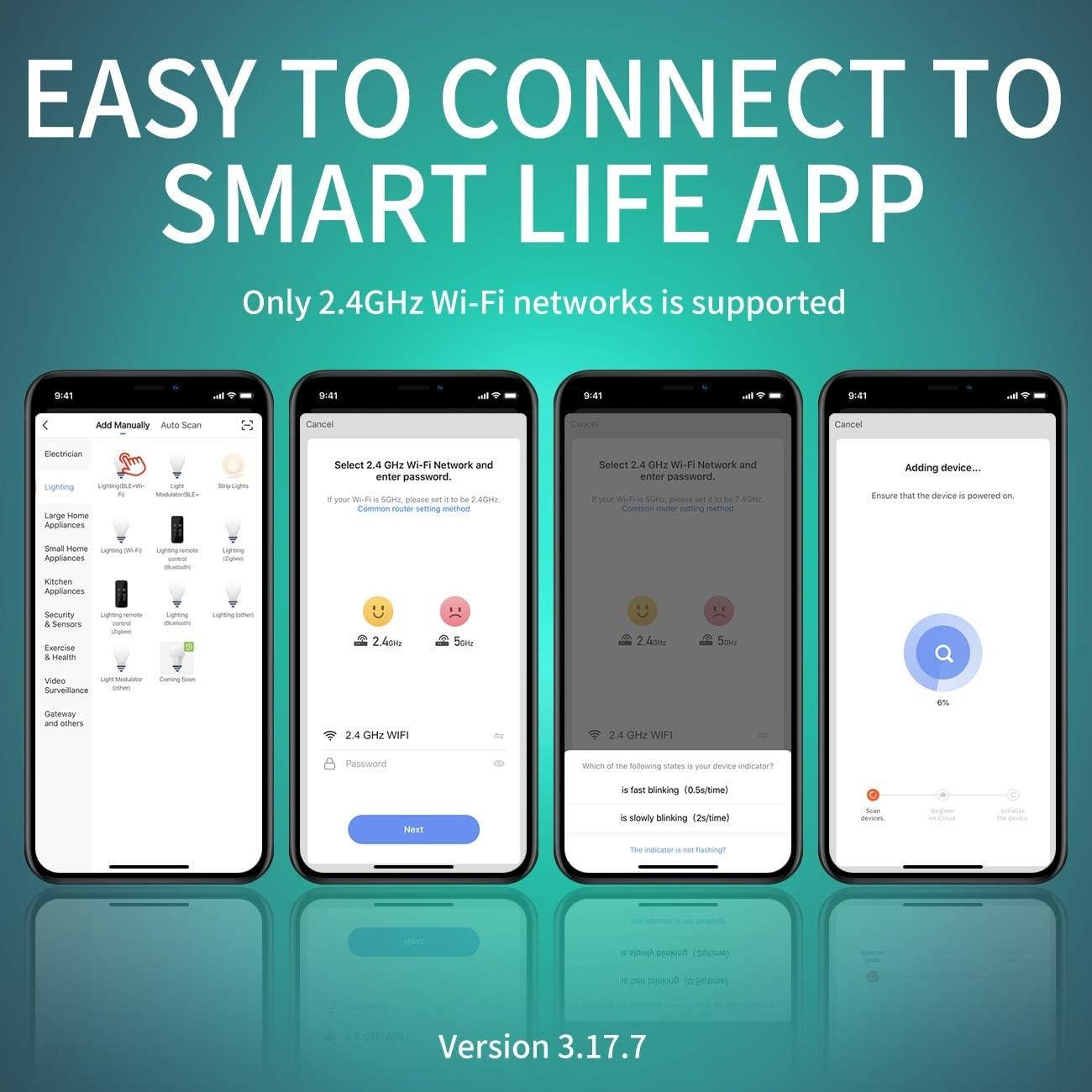 Bombillas Inteligentes ANWIO E12 LED 4.9W 470LM Paquete de 2