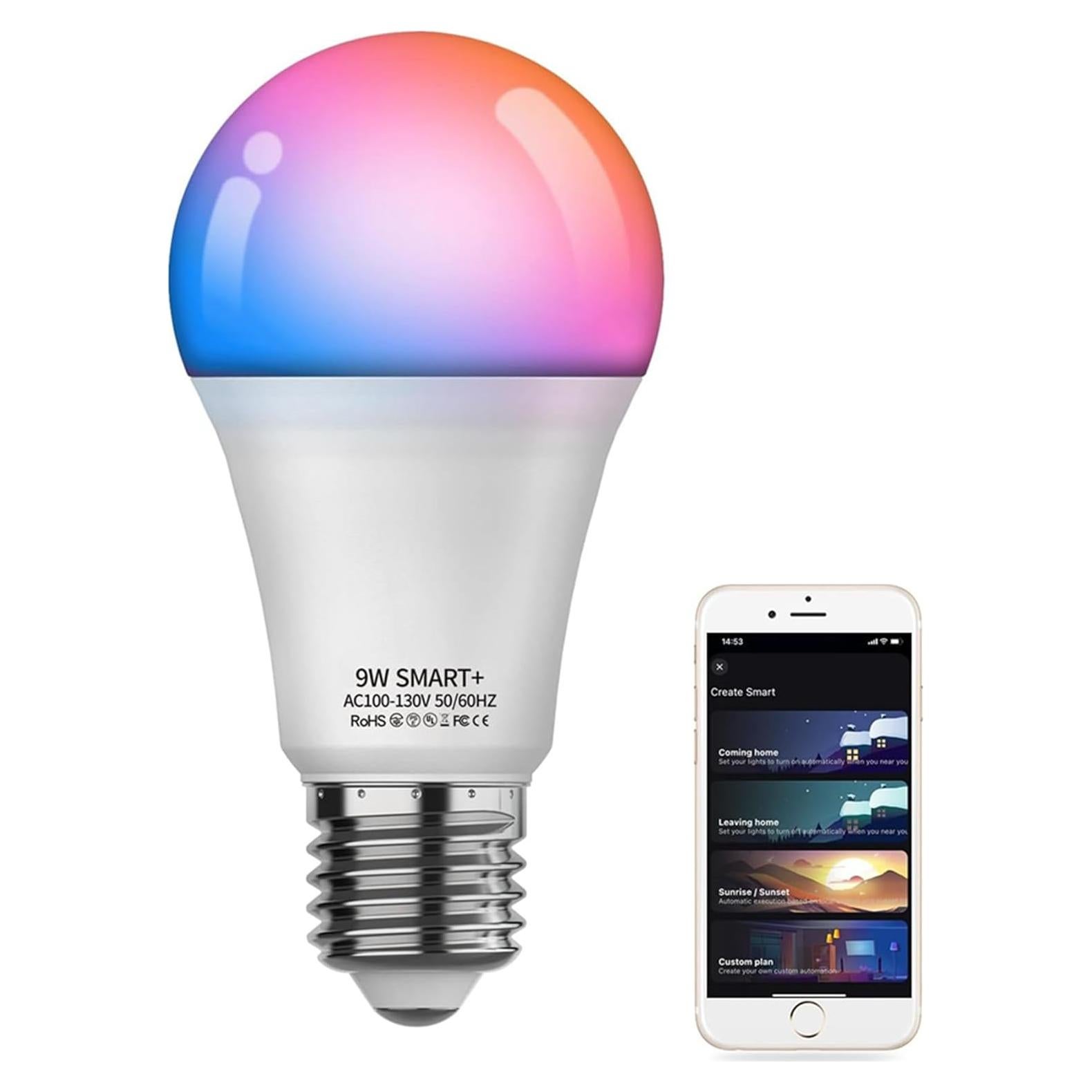 Bombilla LED Inteligente ZENGEE E26 A19 WiFi 9W RGB 2700K-6500K