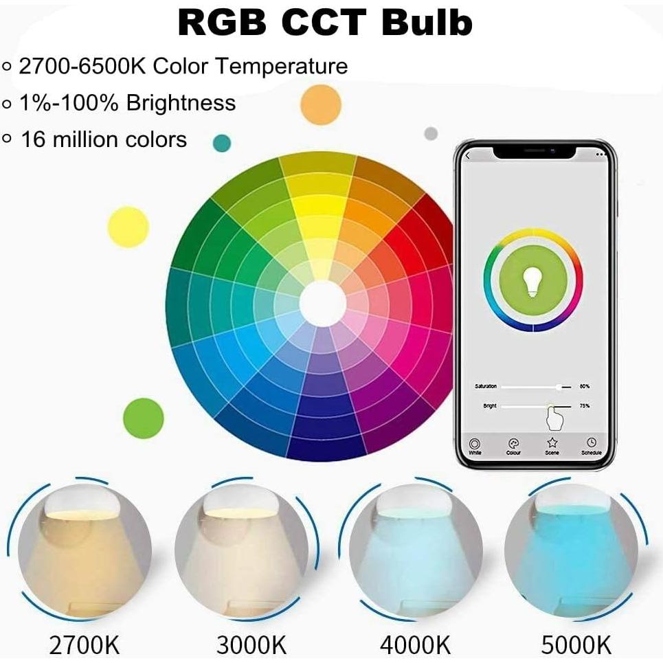 Bombilla LED Inteligente ZENGEE E26 A19 WiFi 9W RGB 2700K-6500K