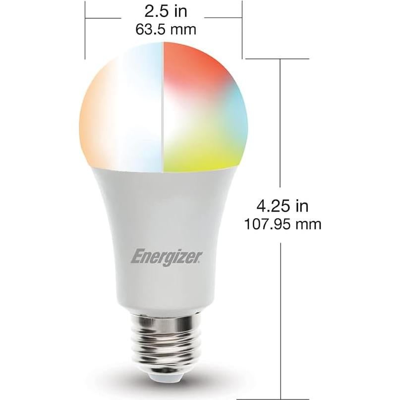 Bombilla LED Inteligente Energizer Connect A19 RGB - Paquete de 4