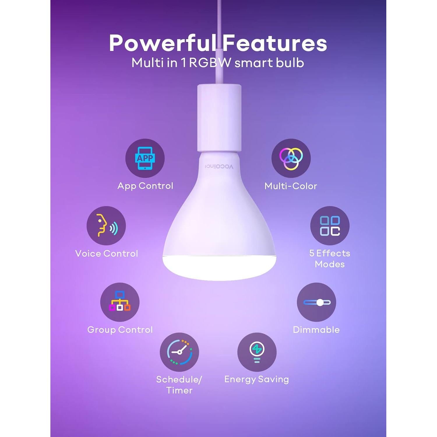 Bombillas Inteligentes VOCOlinc BR30 LED WiFi RGBW 9.5W 2 Piezas