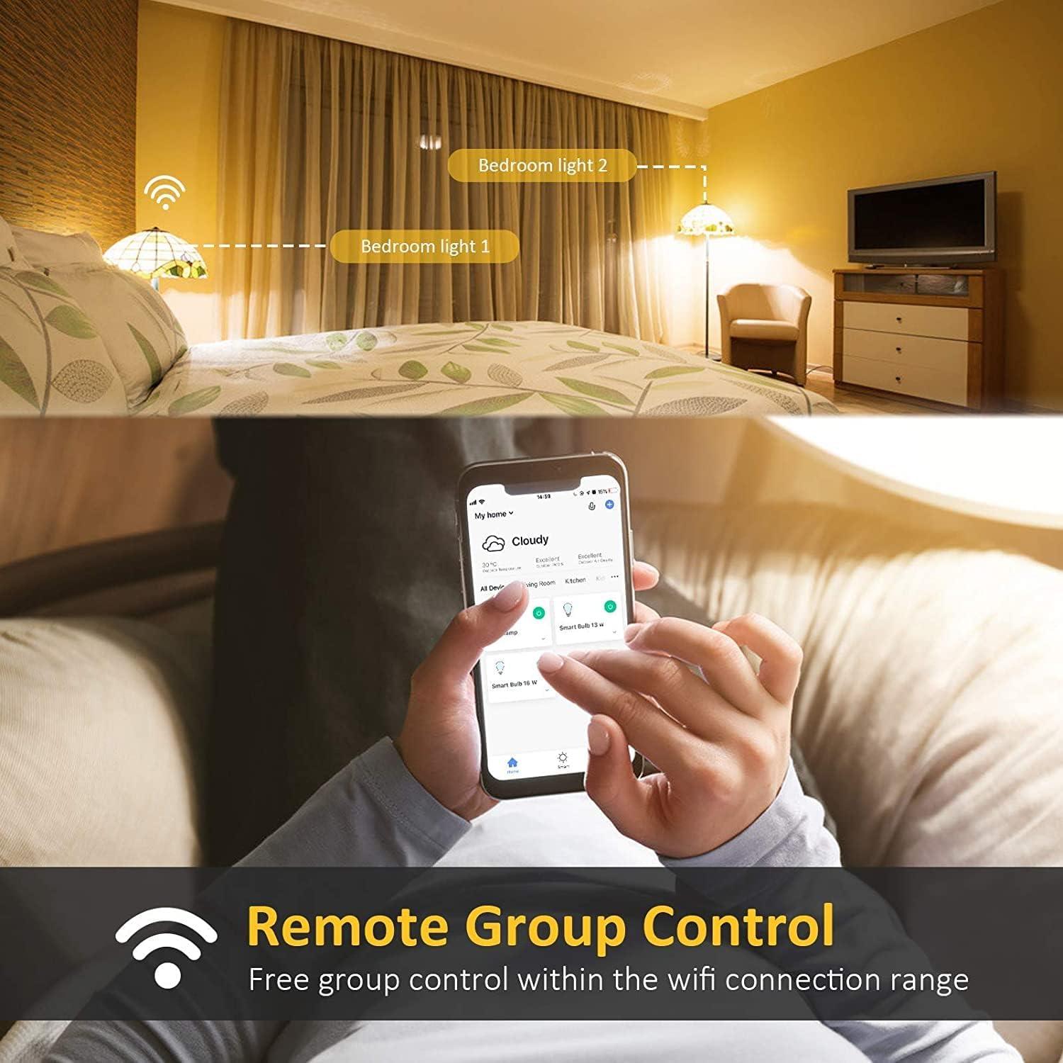 Bombillas Inteligentes KHSUIN A19 16W RGB 1600LM 2 Paquetes