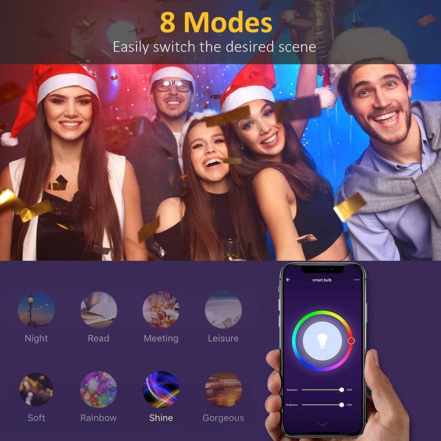 Bombillas Inteligentes KHSUIN A19 16W RGB 1600LM 2 Paquetes