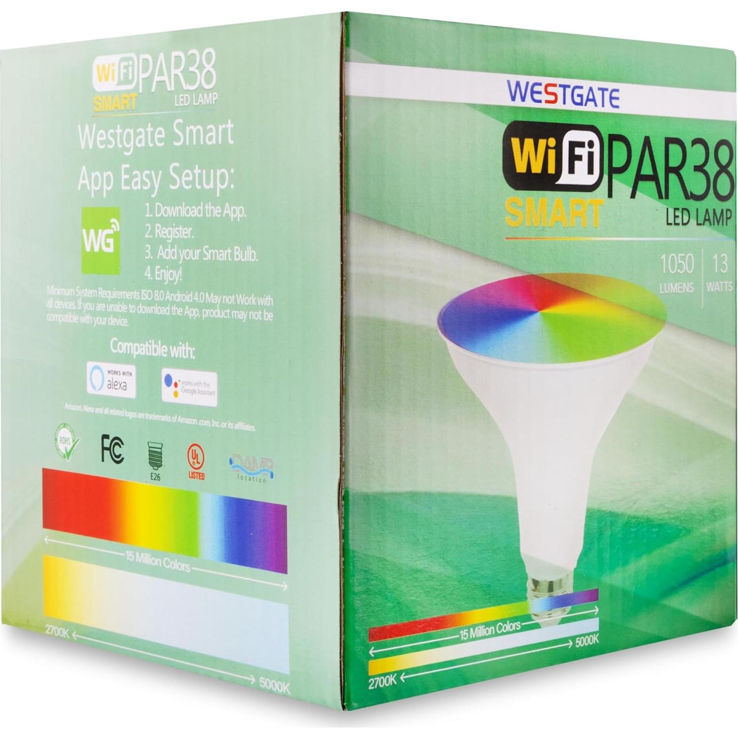 Lámpara LED Inteligente Westgate TC-PAR38 E26 13W RGB