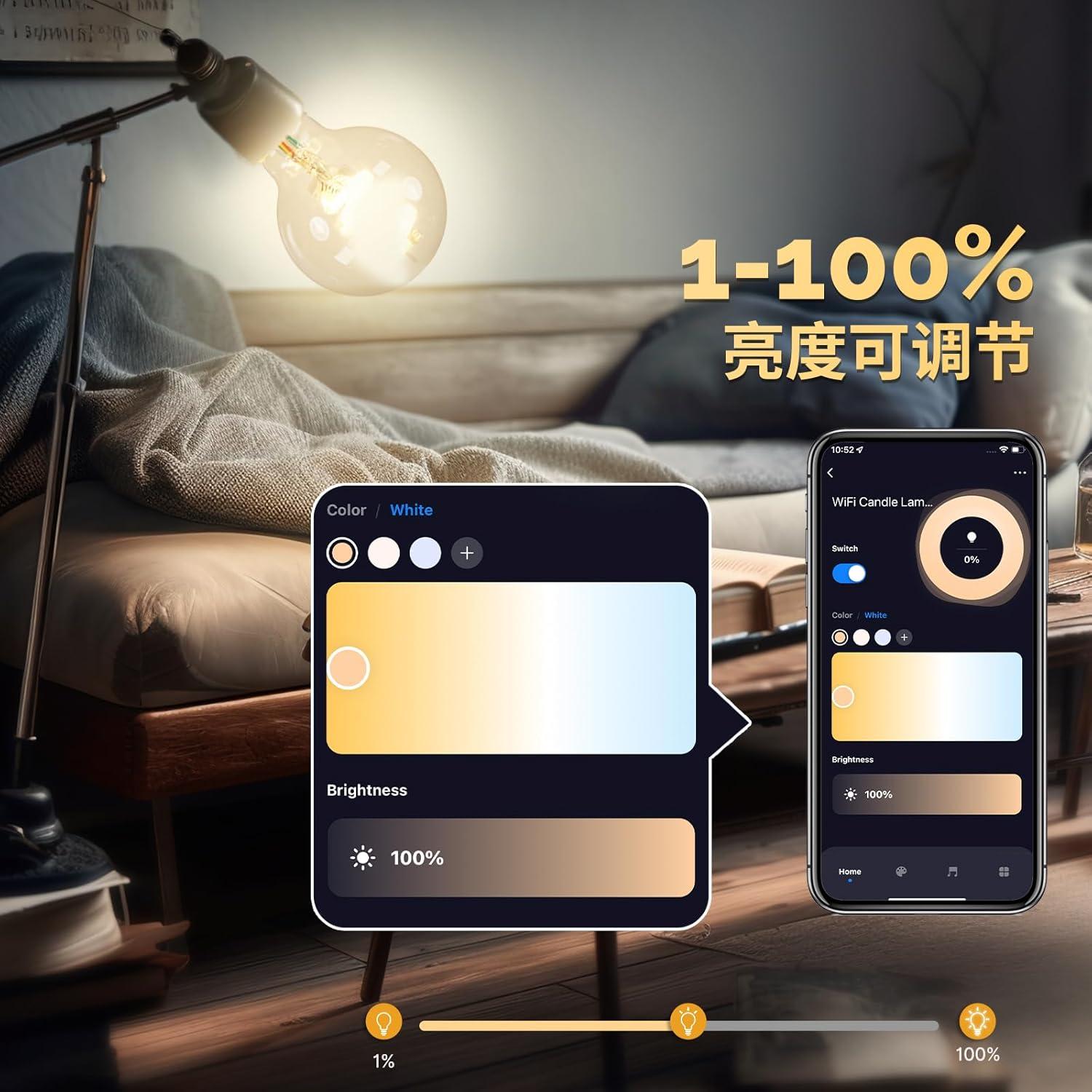 Bombillas LED Inteligentes MOES G80 WiFi RGB 5W Paquete de 2