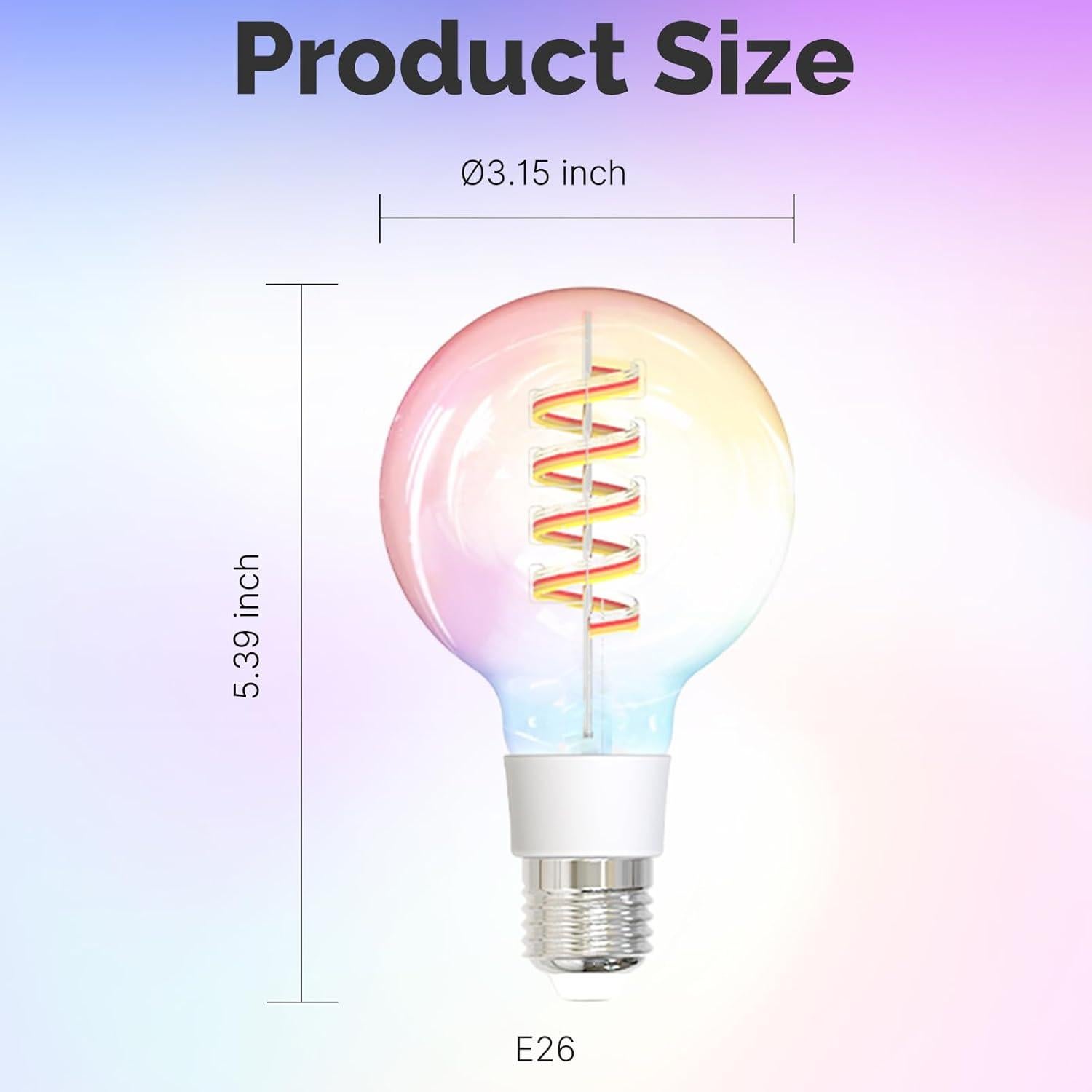 Bombillas LED Inteligentes MOES G80 WiFi RGB 5W Paquete de 2