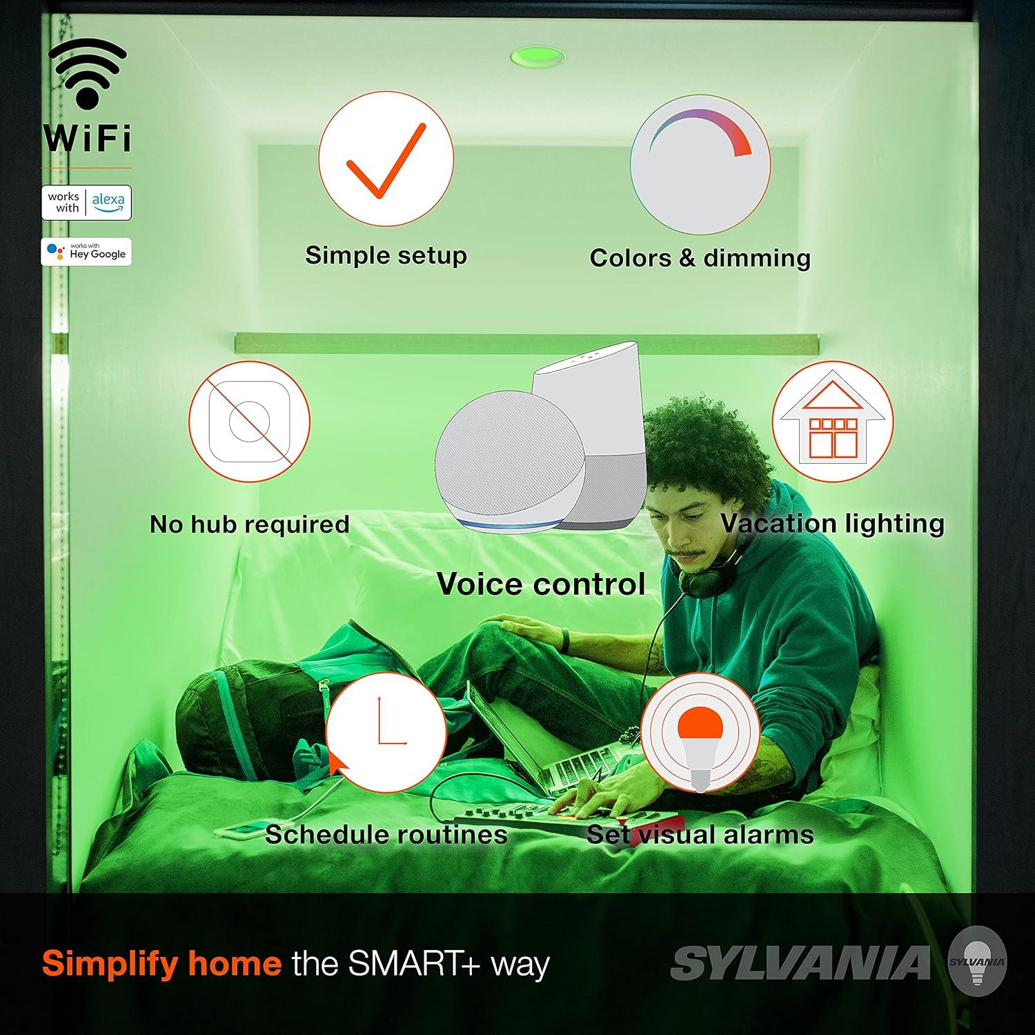 Bombilla LED inteligente SYLVANIA BR30 Wifi 8.5W 700Lúmenes 4 unidades