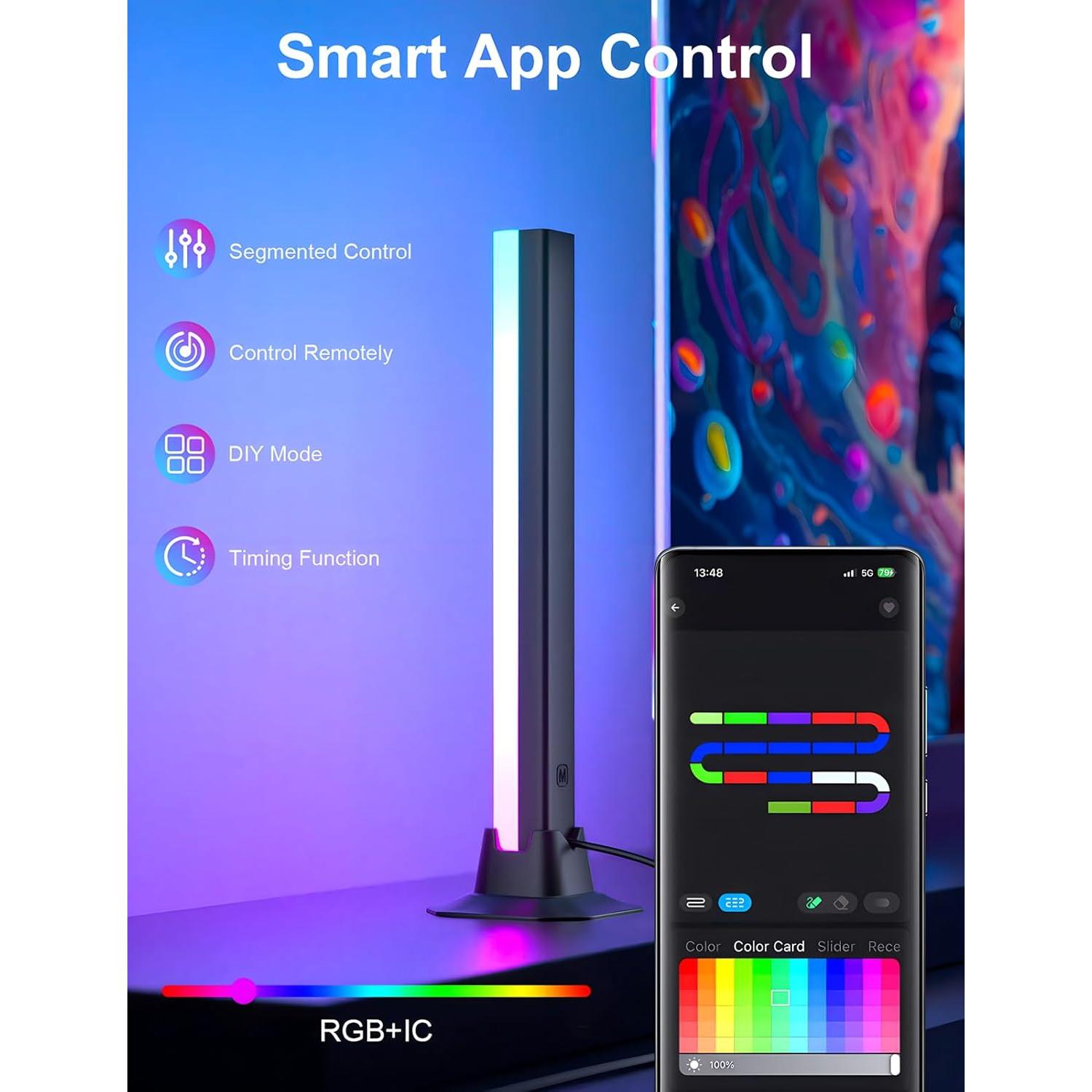 Barra de Luz LED RGB Eastfine DX21005-01, Control APP, USB