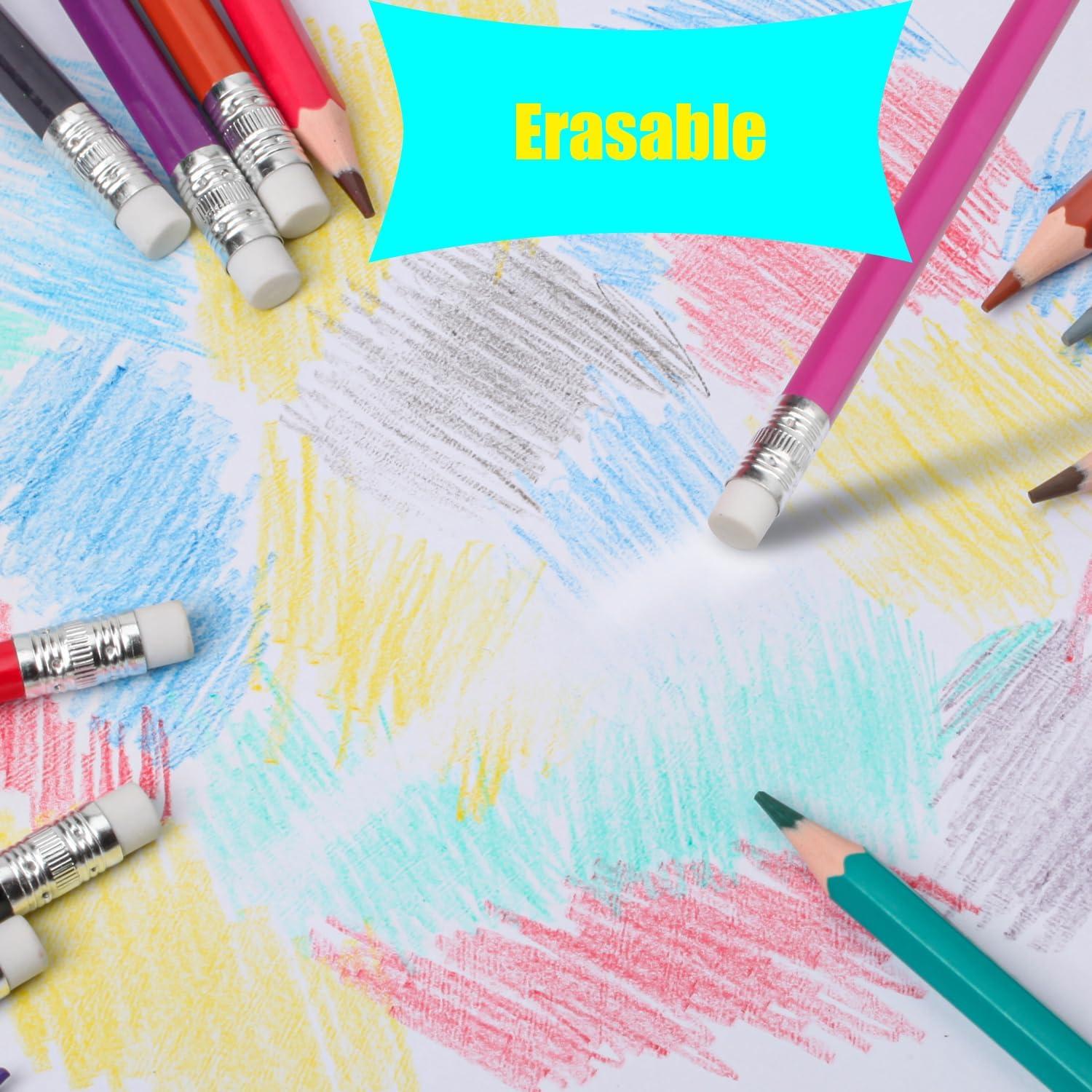 36 Lápices de Colores Ouksma Pre-afilados con Borradores