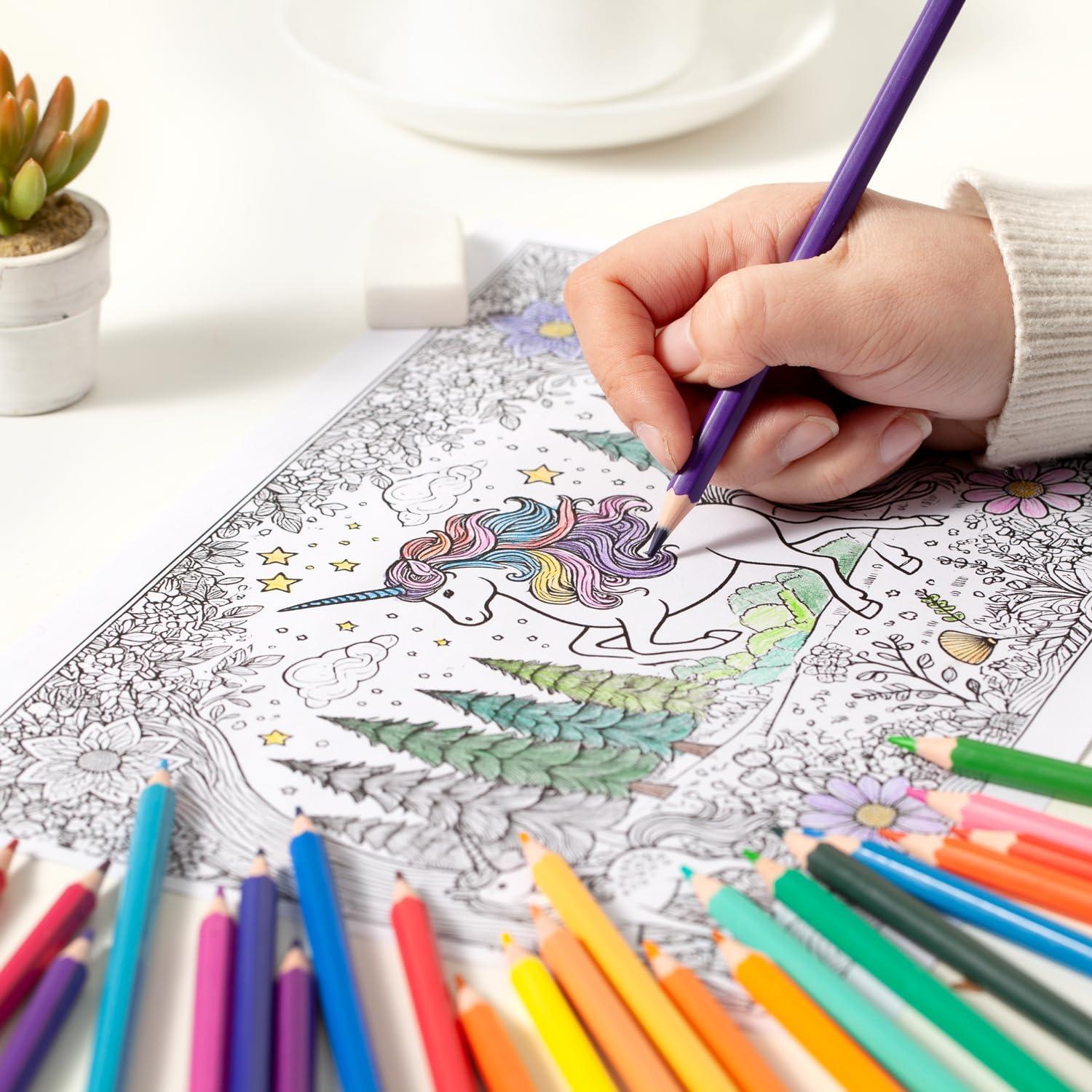 36 Lápices de Colores Ouksma Pre-afilados con Borradores