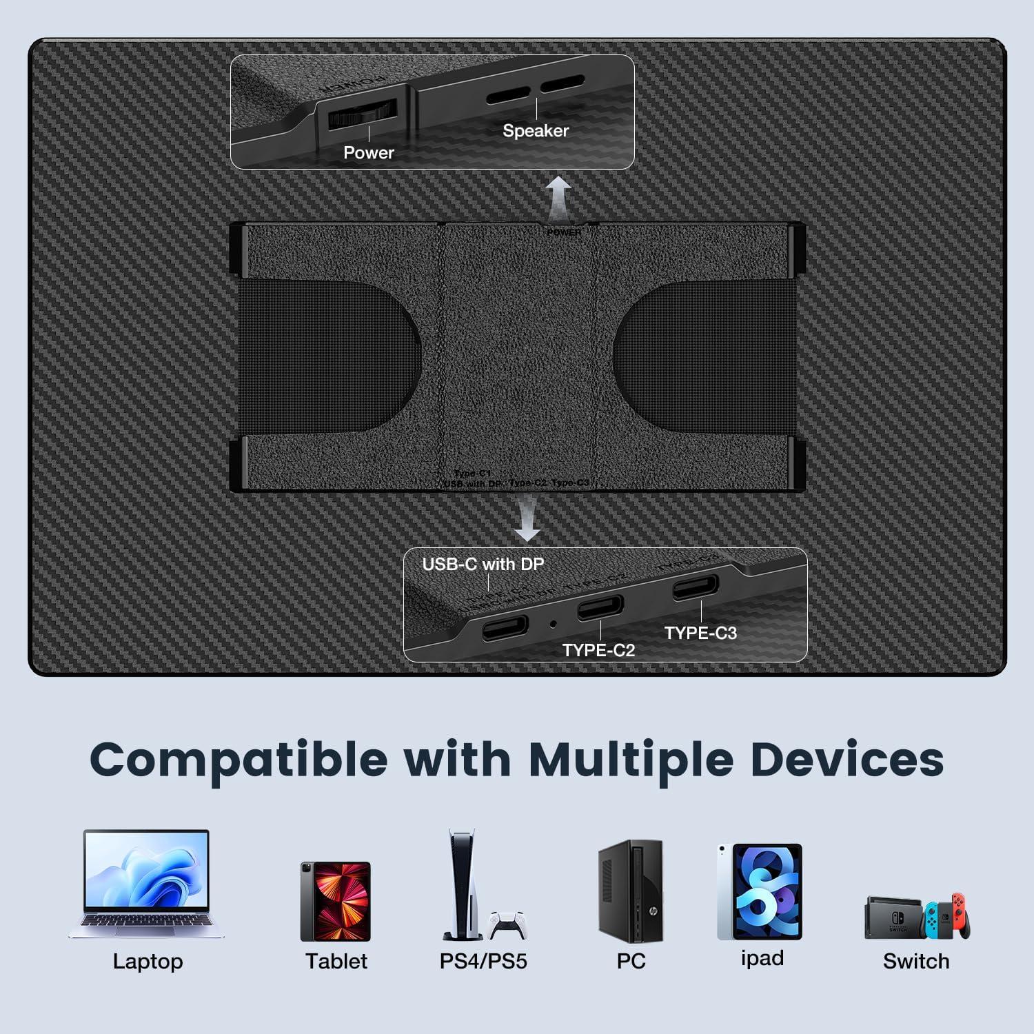 Monitor Portátil FLYTOCCA N3 16" FHD 1920x1200 Rotatorio