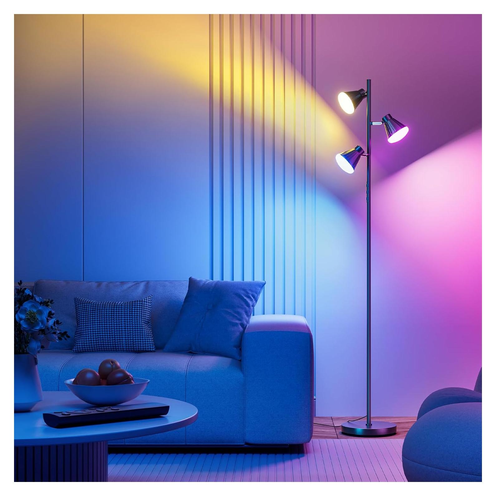 Lámpara de Pie LED RGB SIBRILLE 36W Regulable con Control Remoto