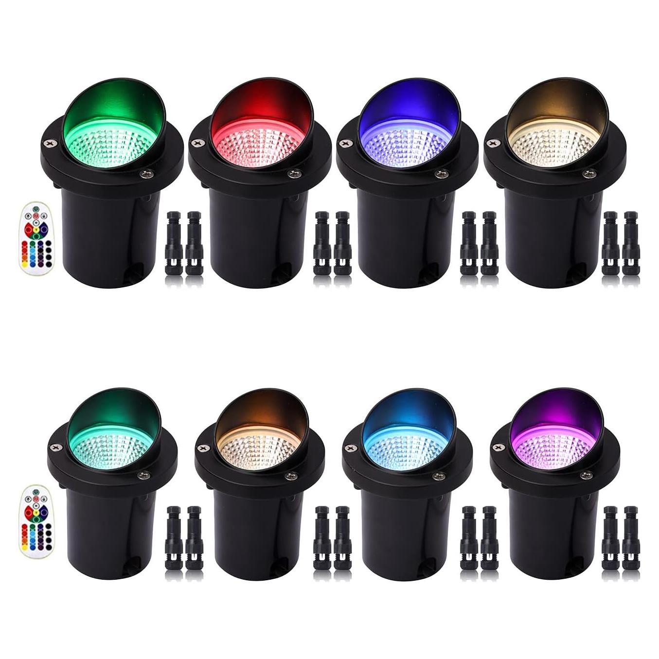 Luces de Pozo RGBW EAGLOD 10W 8 Paquete para Jardín