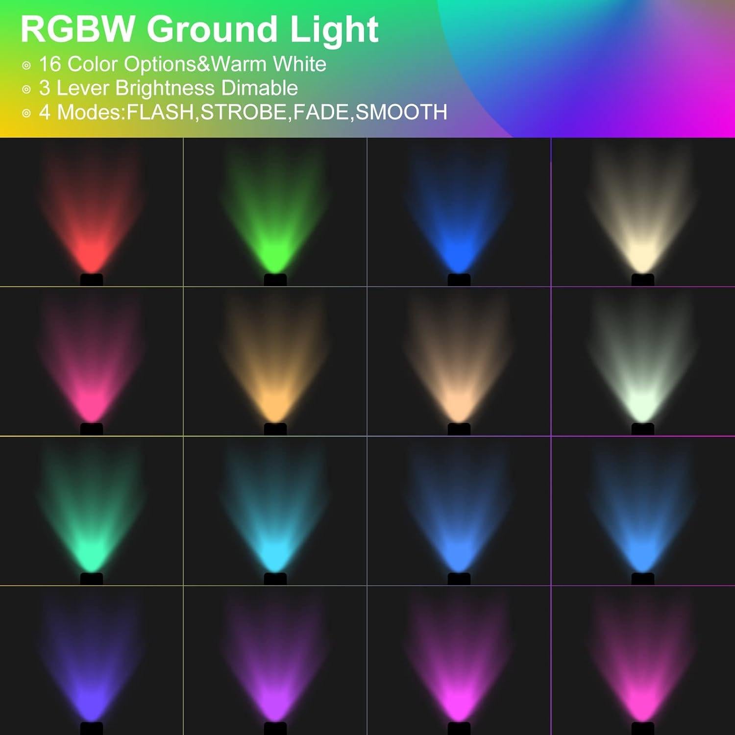 Luces de Pozo RGBW EAGLOD 10W 8 Paquete para Jardín