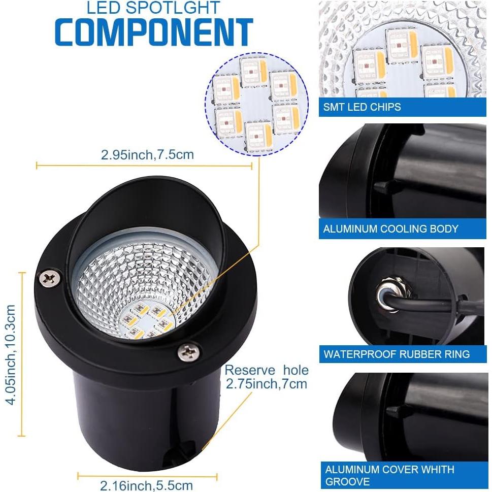 Luces de Pozo RGBW EAGLOD 10W 8 Paquete para Jardín