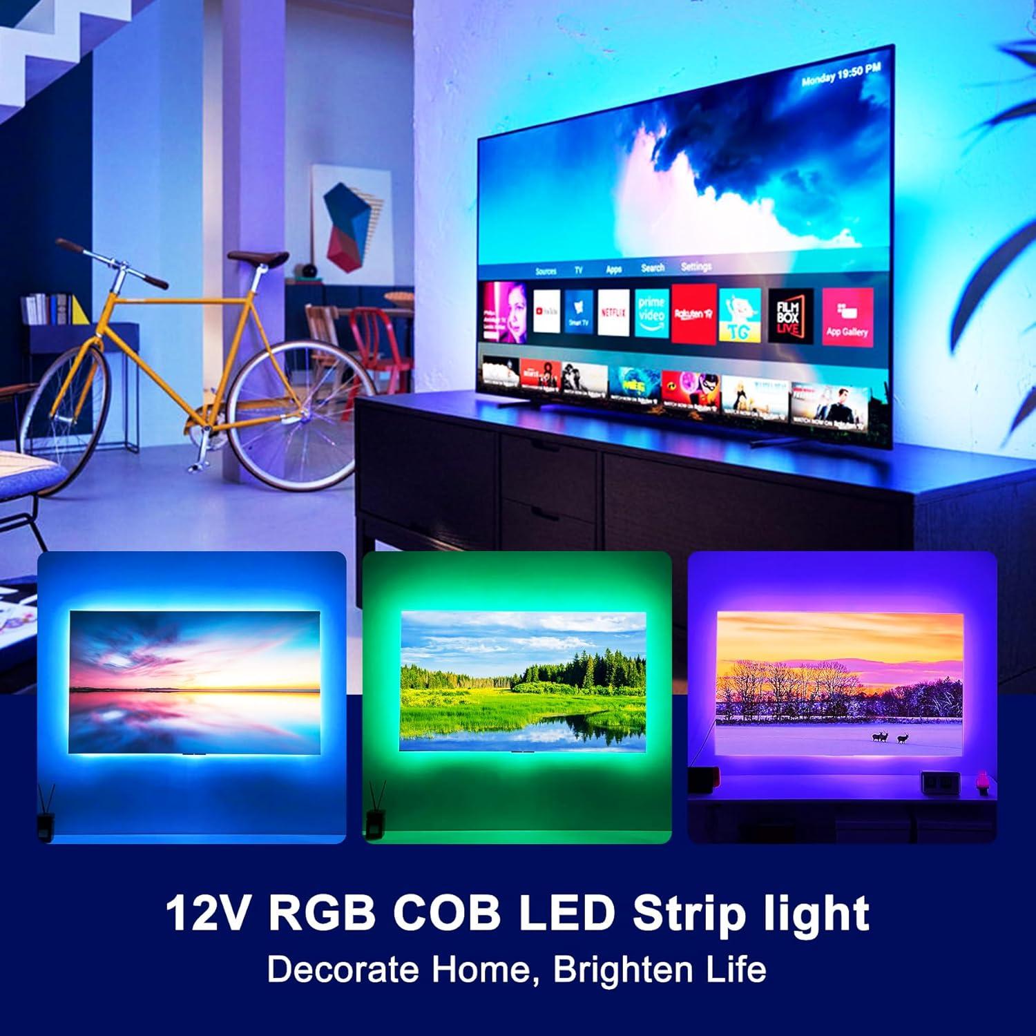 Tira LED COB RGB 12V 3m AXMOTUT con control APP y música