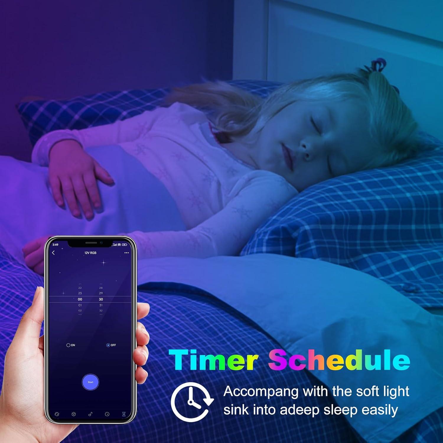 Tira LED COB RGB 12V 3m AXMOTUT con control APP y música