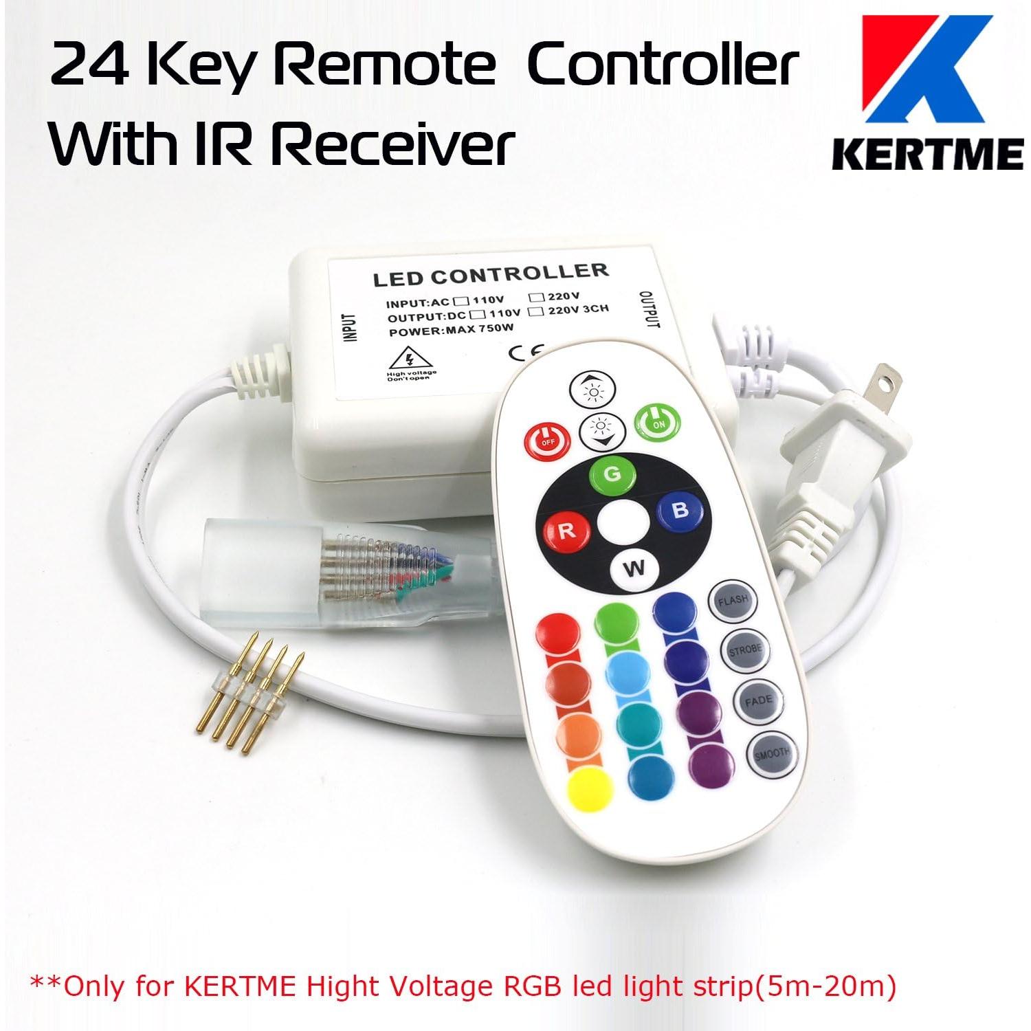 Tira de Luz LED RGB KERTME 10m Impermeable Control Remoto