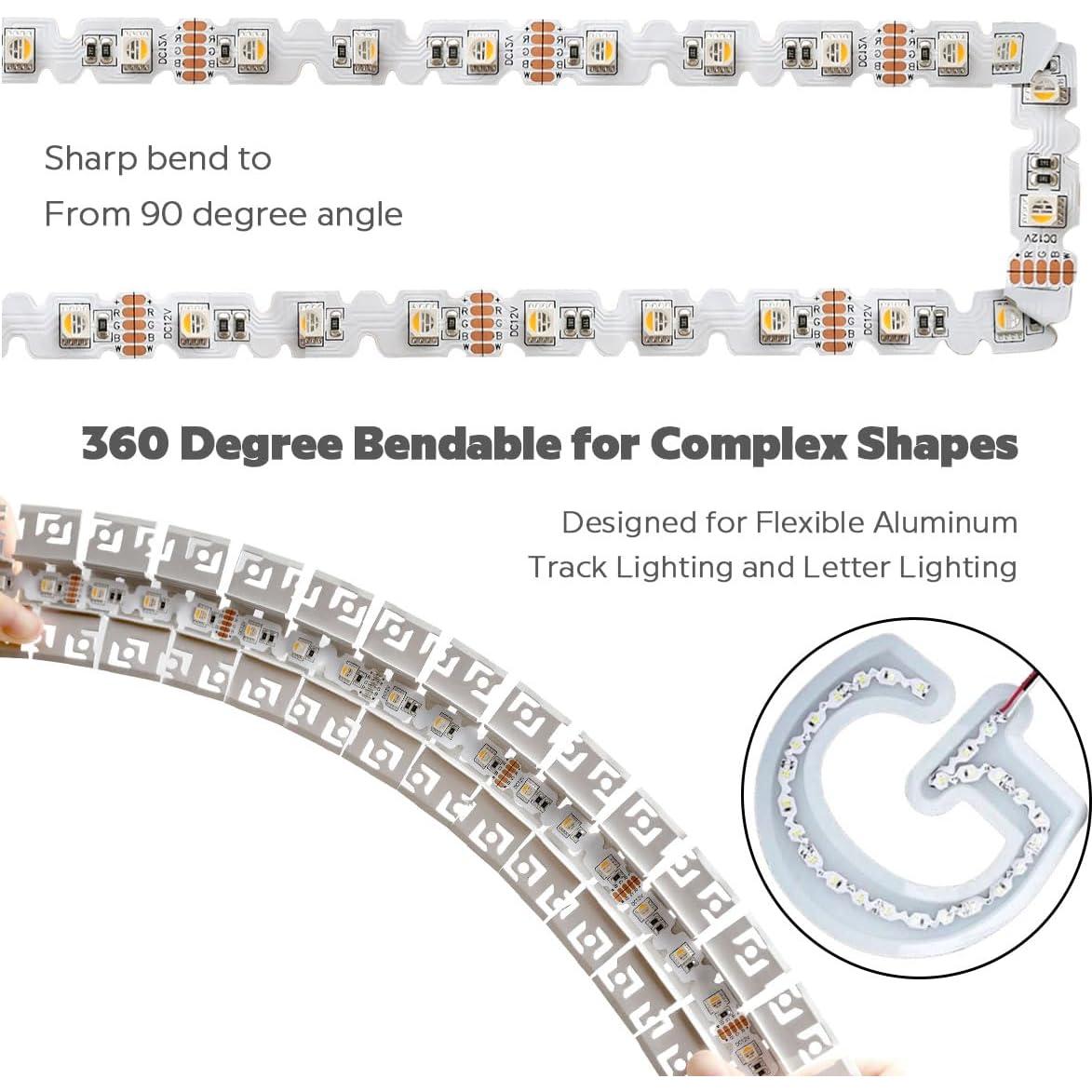 Tira LED RGBW 12V 5m Doblable en S 240 LEDs 3000K