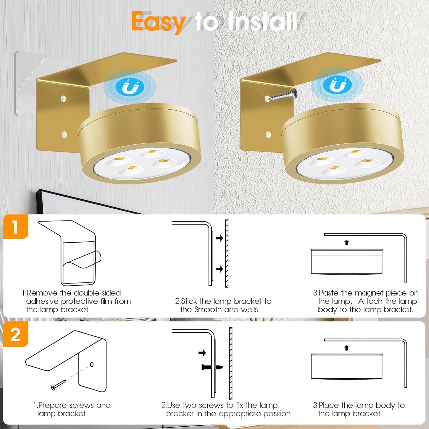 Luz LED de Exhibición de Arte SIXDEFLY RGB Recargable 3 Pzas