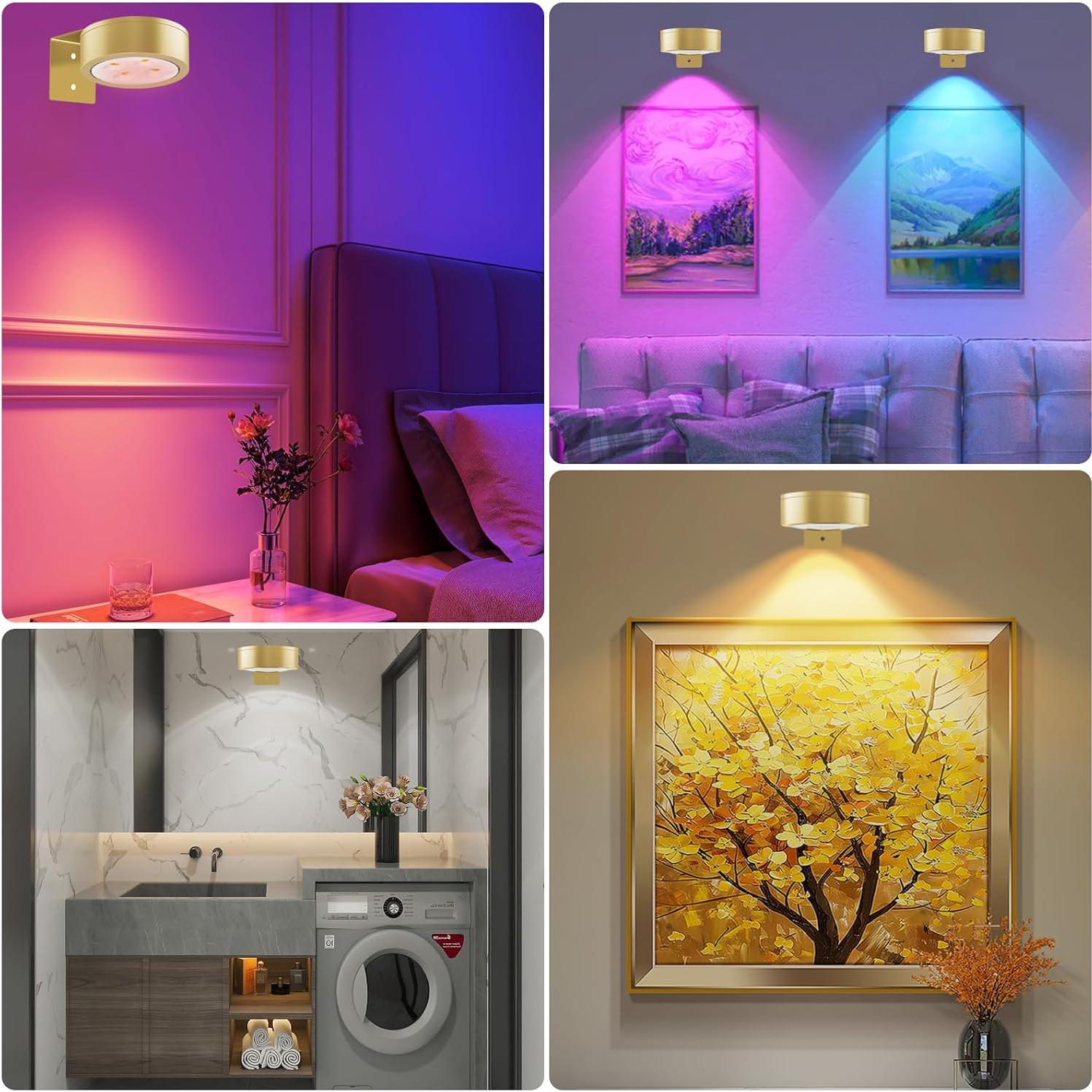 Luz LED de Exhibición de Arte SIXDEFLY RGB Recargable 3 Pzas