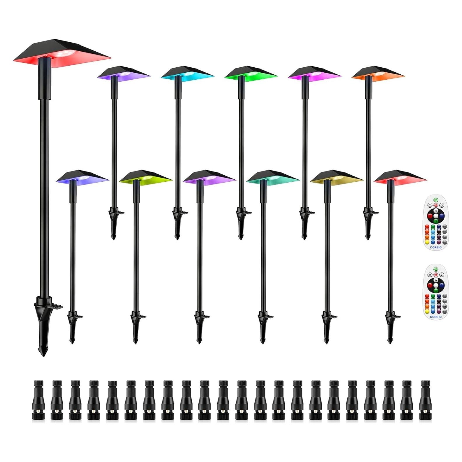 Luces de Camino RGBW DOREIO 5W 12 Paquete IP66 Jardín