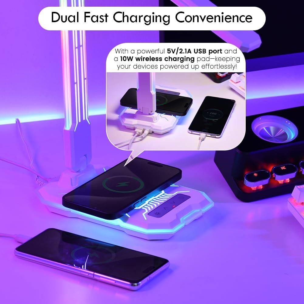 Lámpara de Escritorio RGB SMARTERIOR G2D con Carga Inalámbrica