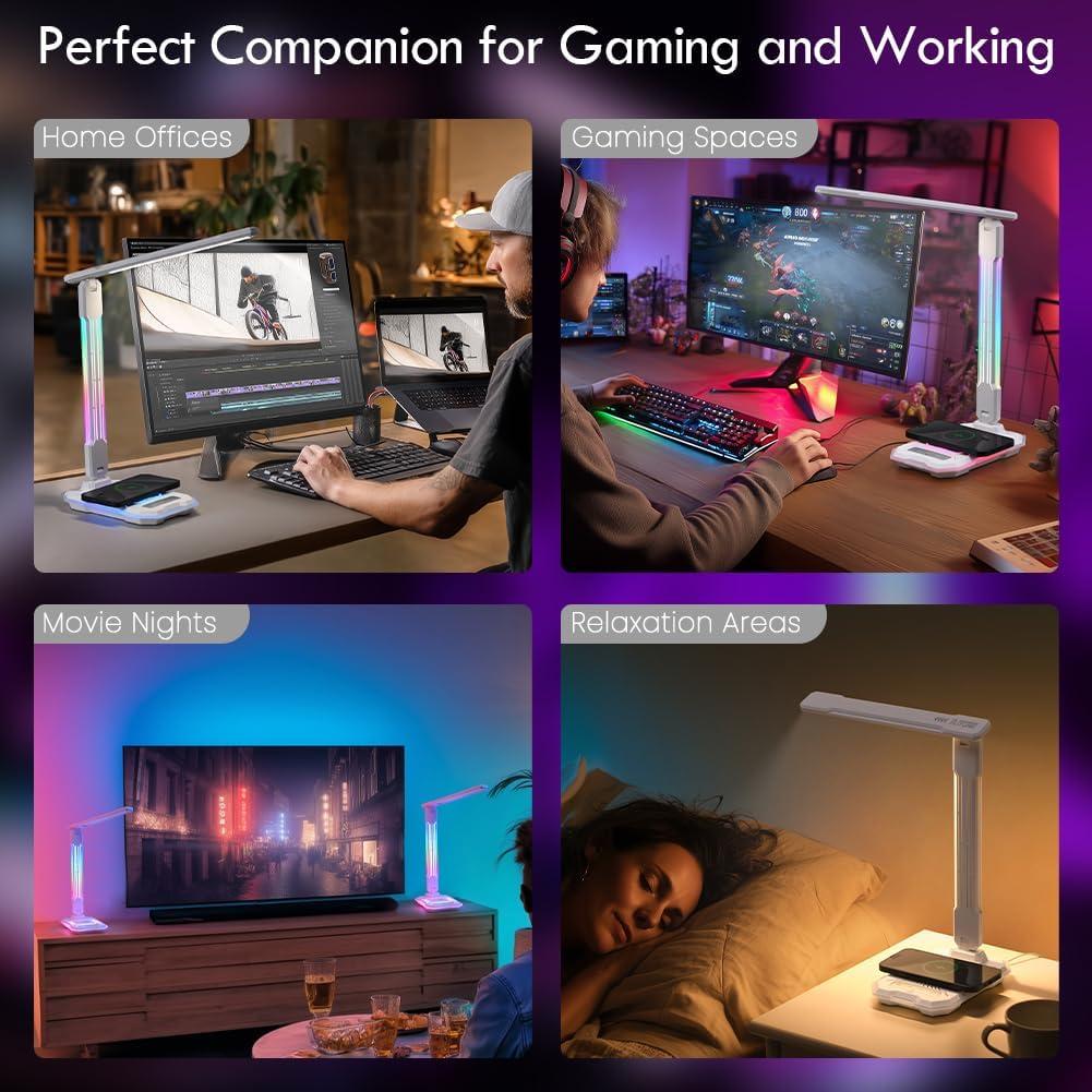 Lámpara de Escritorio RGB SMARTERIOR G2D con Carga Inalámbrica