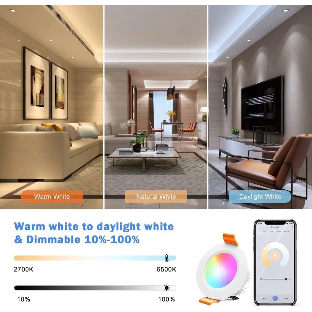 Downlight LED empotrado inShareplus 5W WiFi regulable 2700-6500K