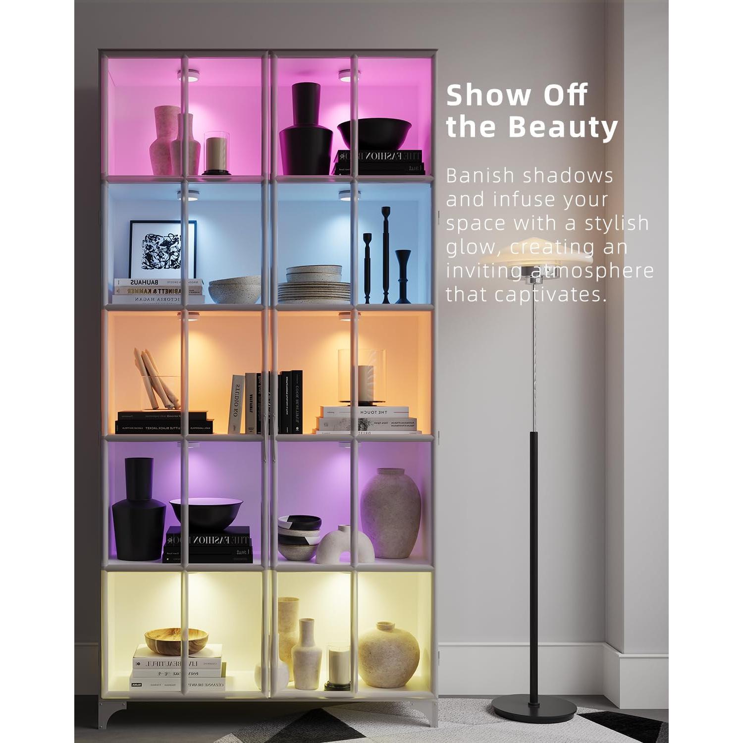 Luces Puck Recargables RGB Vloee 6 Pcs con Control Remoto