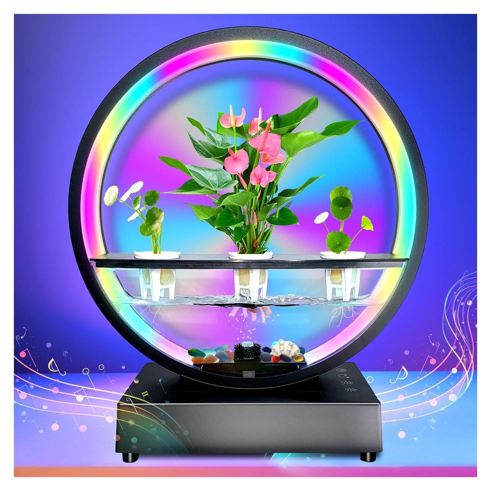 Lámpara de Mesa LED RGB Eoako con Altavoz Bluetooth y Soporte para Plantas