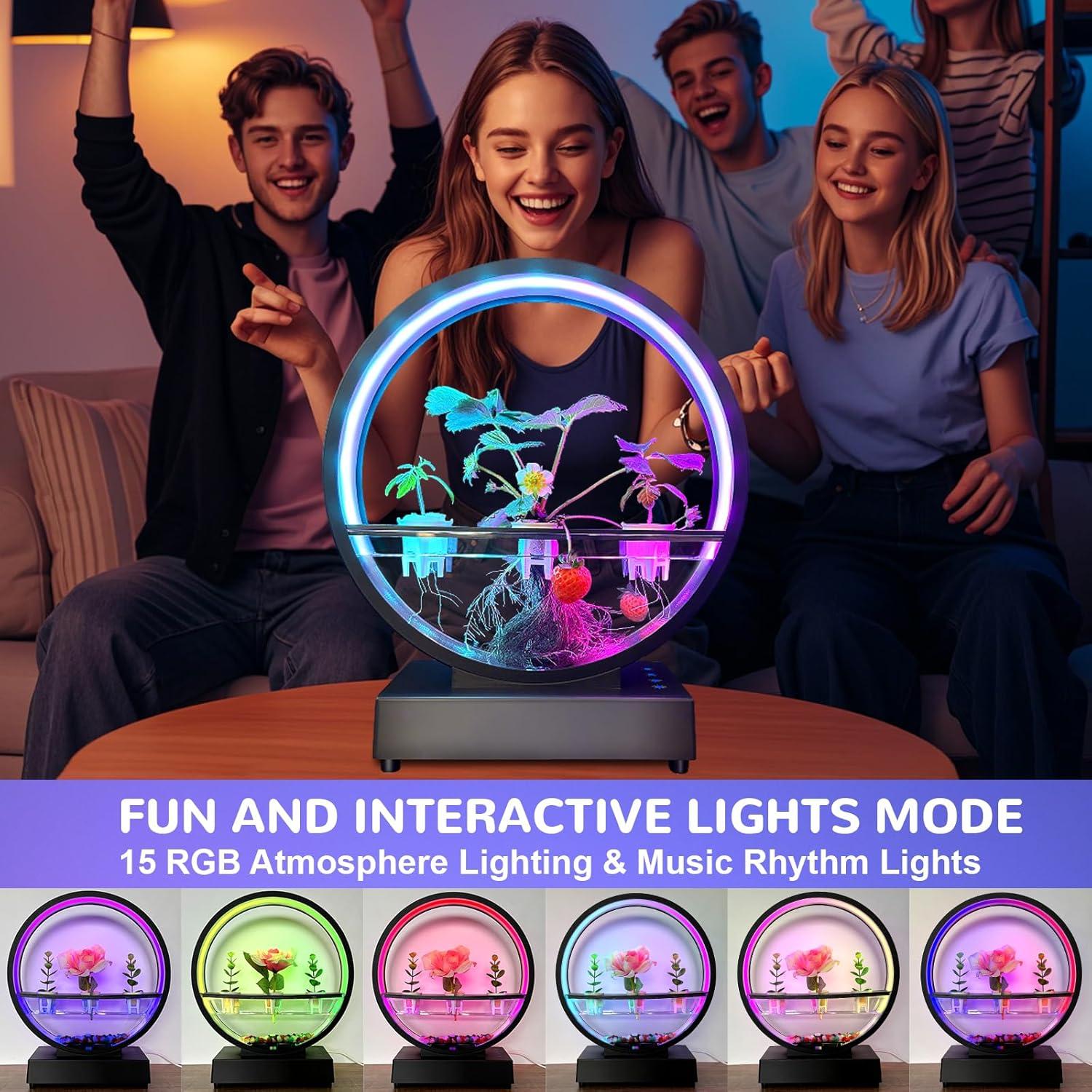 Lámpara de Mesa LED RGB Eoako con Altavoz Bluetooth y Soporte para Plantas