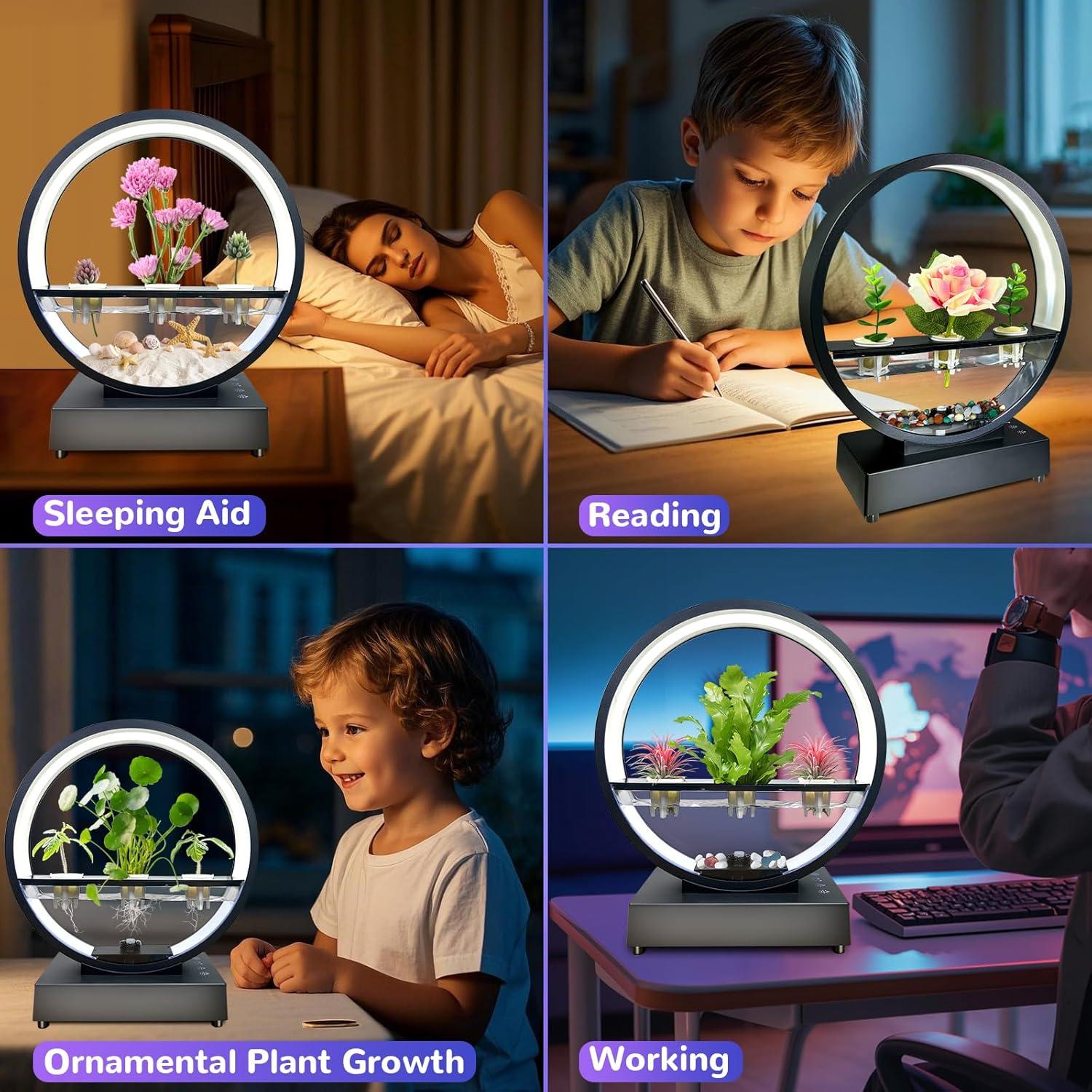 Lámpara de Mesa LED RGB Eoako con Altavoz Bluetooth y Soporte para Plantas