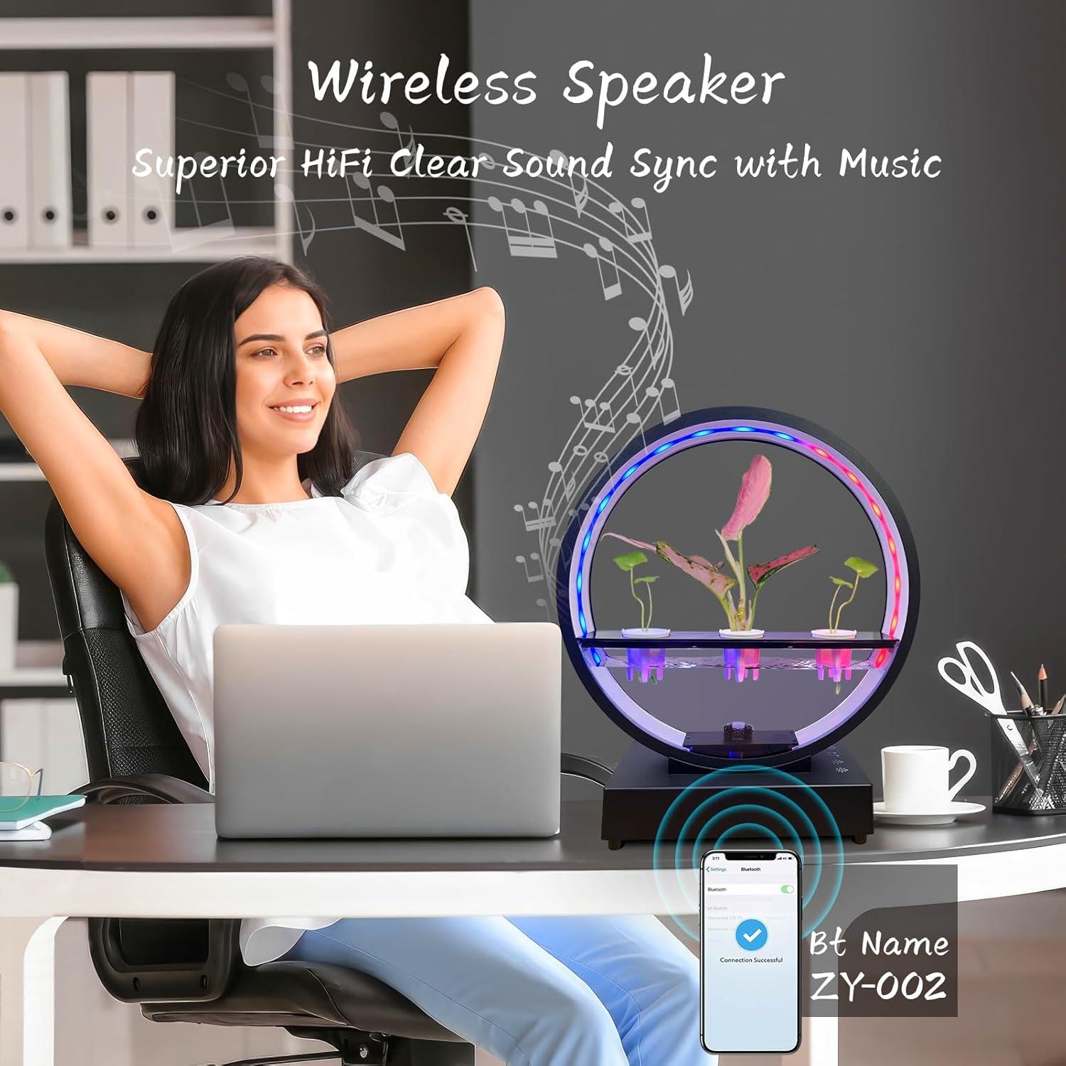 Lámpara de Mesa LED RGB Eoako con Altavoz Bluetooth y Soporte para Plantas