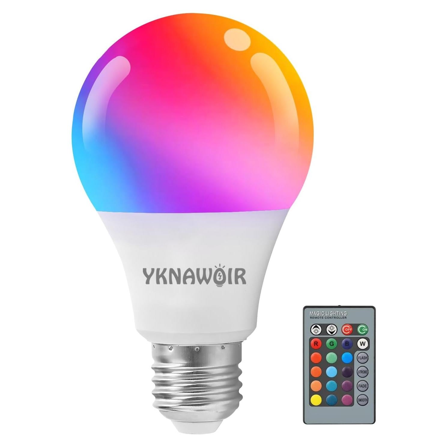 Bombilla LED RGB 15W E27 con Control Remoto 600LM 6500K