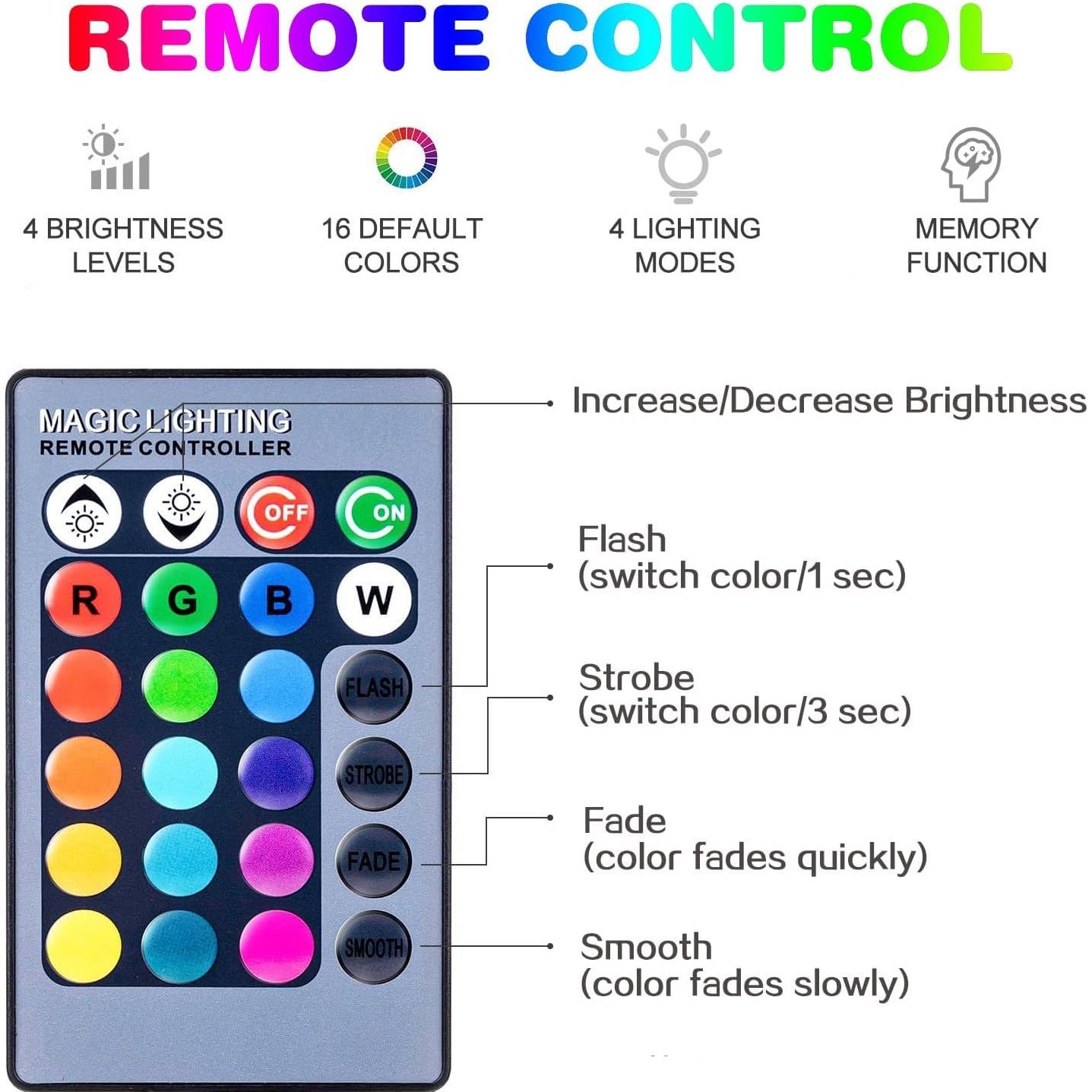 Bombillas LED RGB 9W E27 A19 6500K 4 Paquetes Multicolor