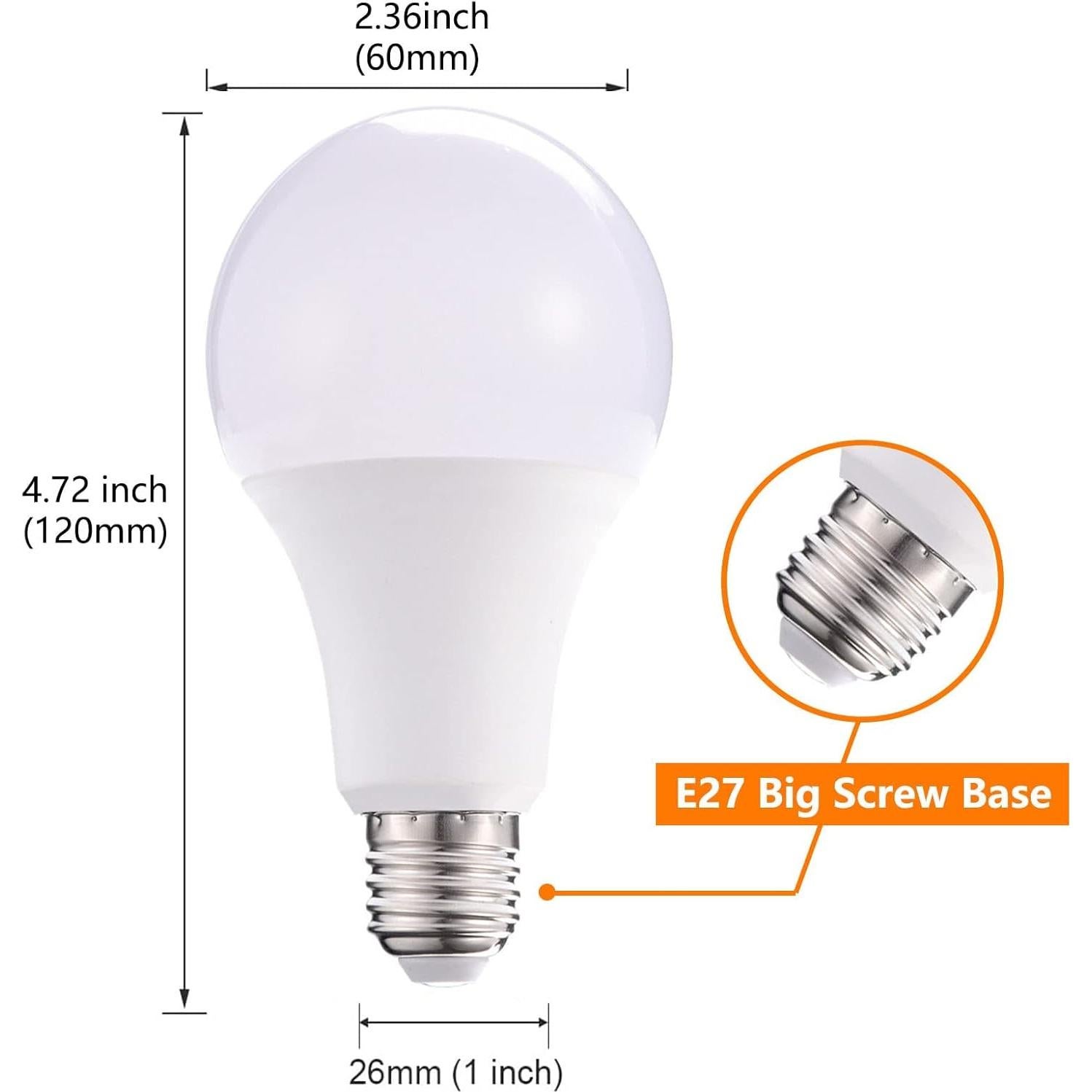 Bombillas LED RGB 9W E27 A19 6500K 4 Paquetes Multicolor