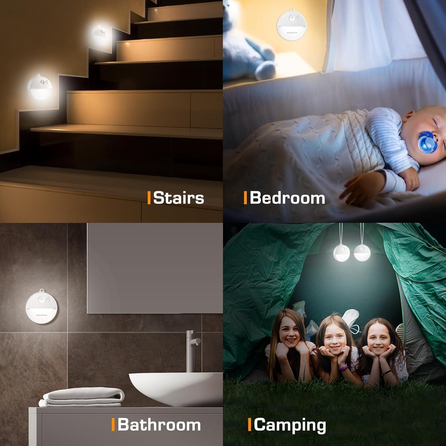 Luz Nocturna LED EverBrite con Sensor de Movimiento RGB - 6 Pzs