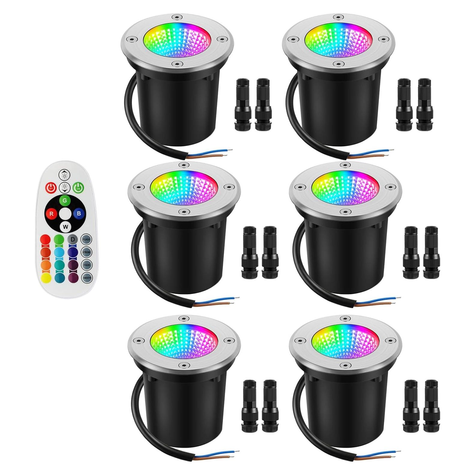 Luces de Paisaje LED RGBW Unirence 10W IP67 6 Piezas