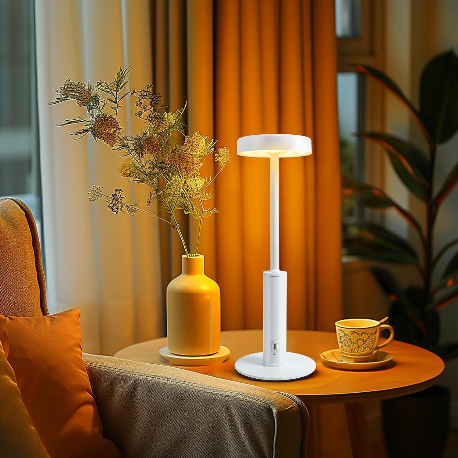 Paquete de 2 Lámparas de Mesa Inalámbricas Recargables Wowag