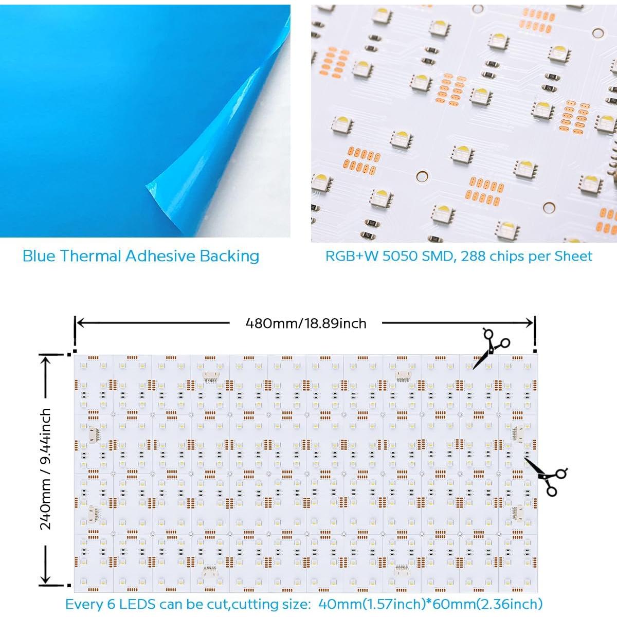 Hoja LED RGBW Regulable 24V 480x240mm SuperlightingLED